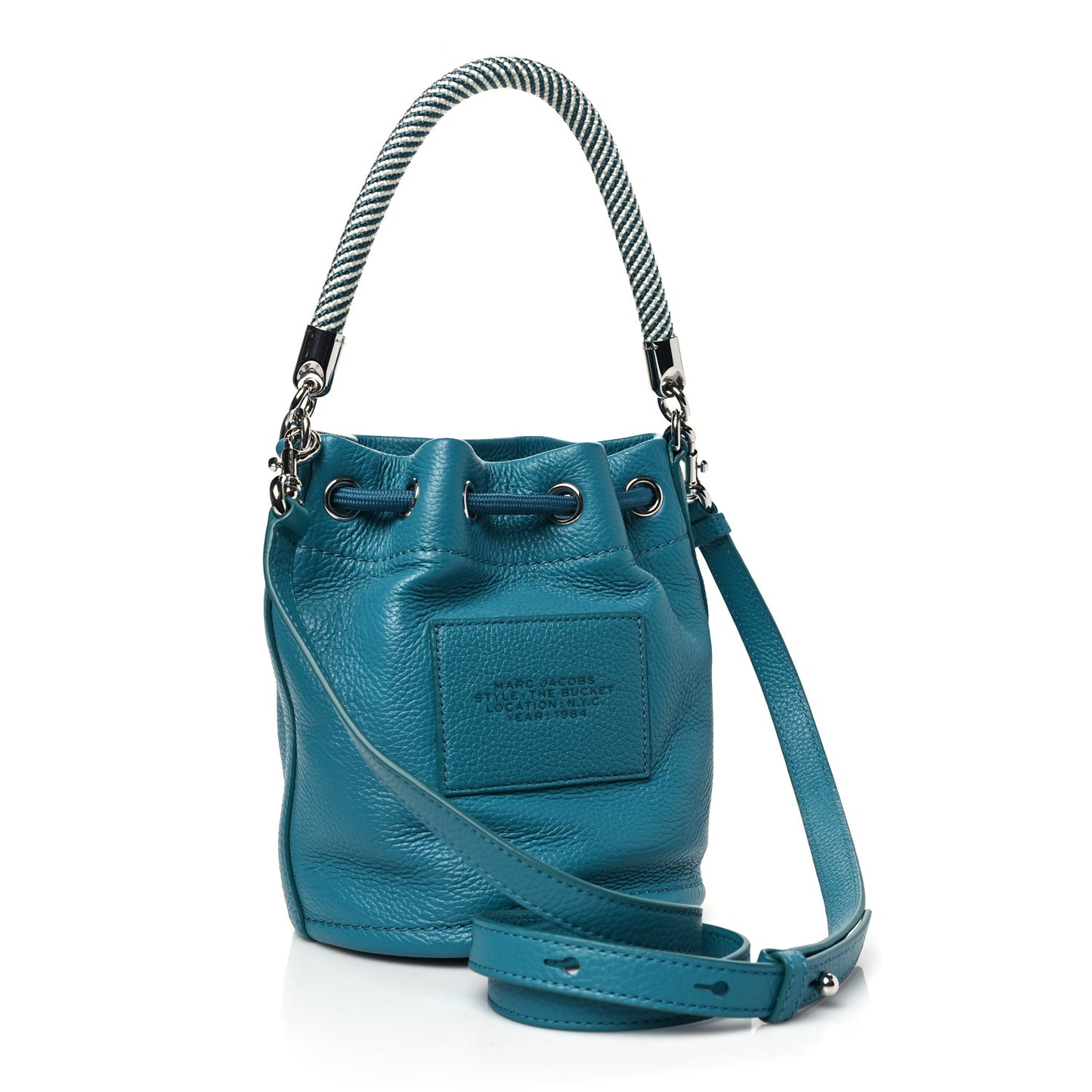 Grained Calfskin Mini The Bucket Bag Harbor Blue