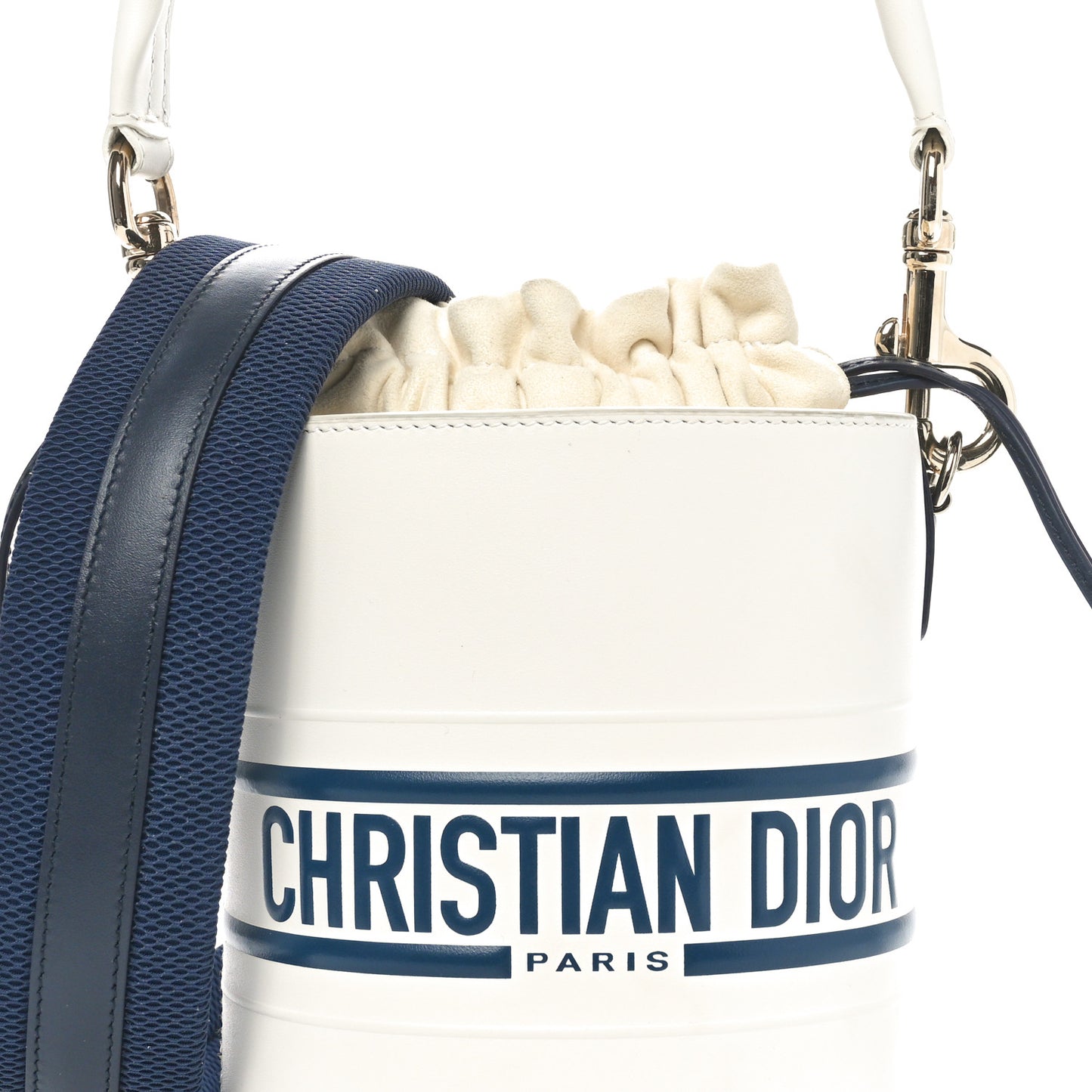 Calfskin Small Dior Vibe Bucket White Blue