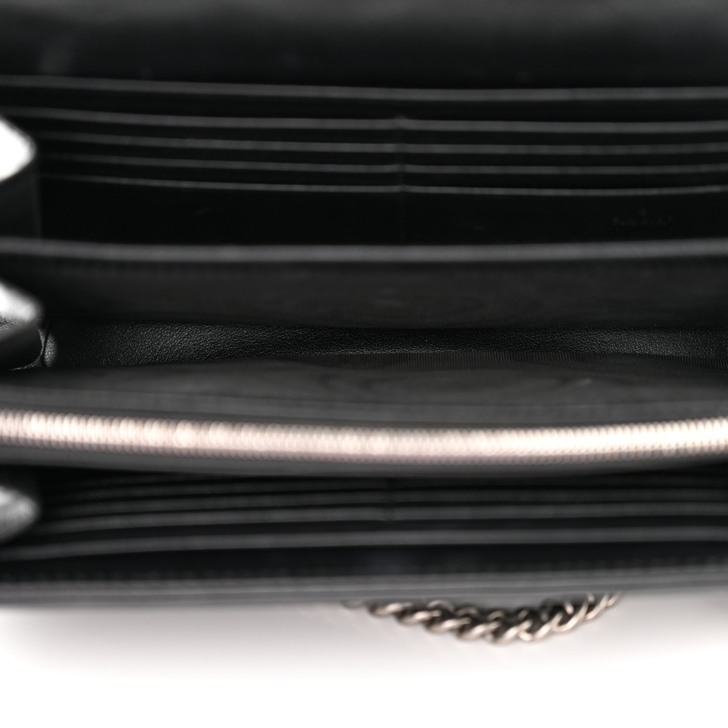 Calfskin Matelasse Aria GG Marmont Chain Wallet Black