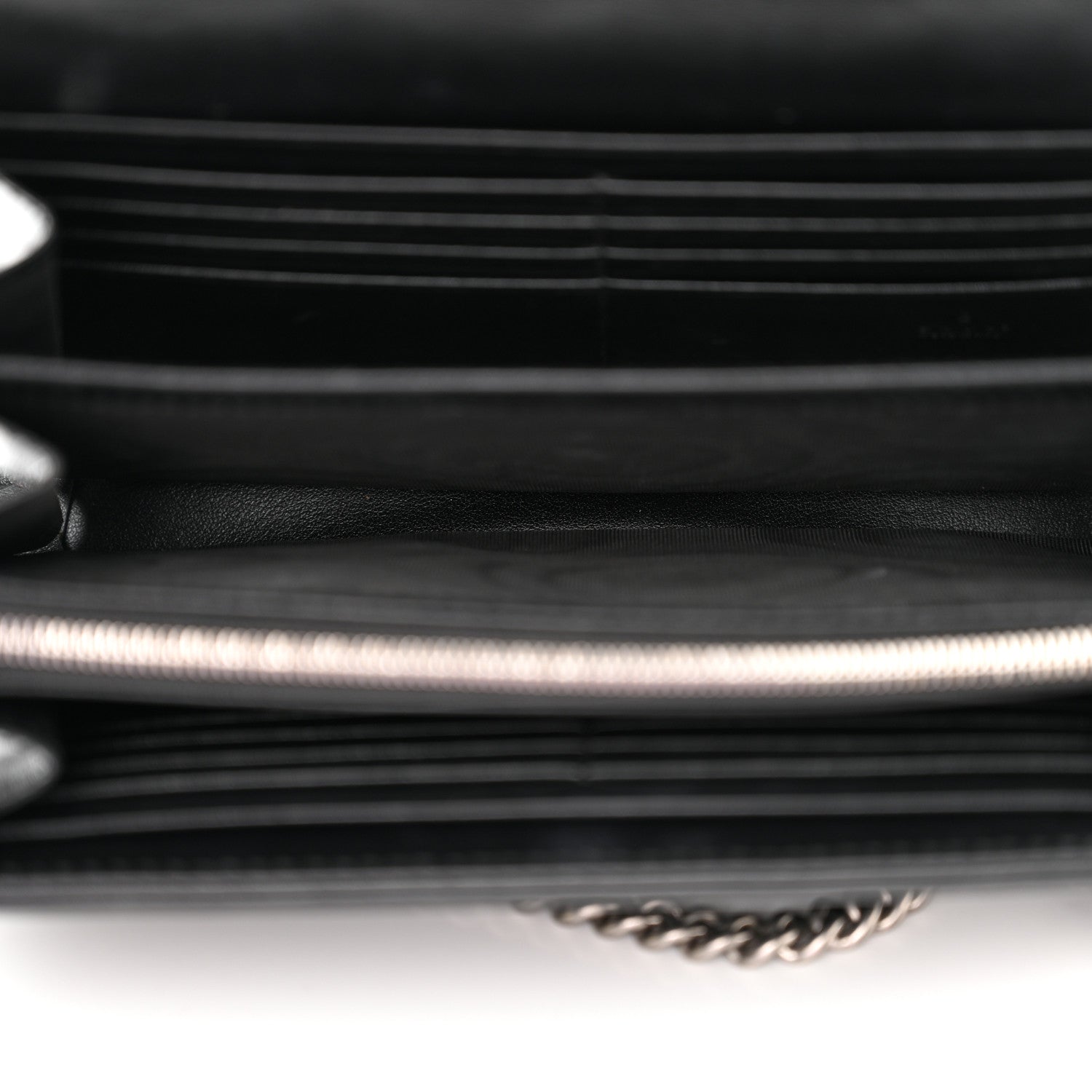 Gucci Calfskin Matelasse Aria GG Marmont Chain Wallet Black 5 of 12