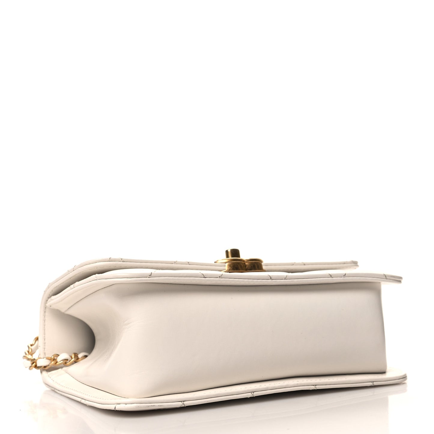 Calfskin Quilted Mini Perfect Fit Flap White