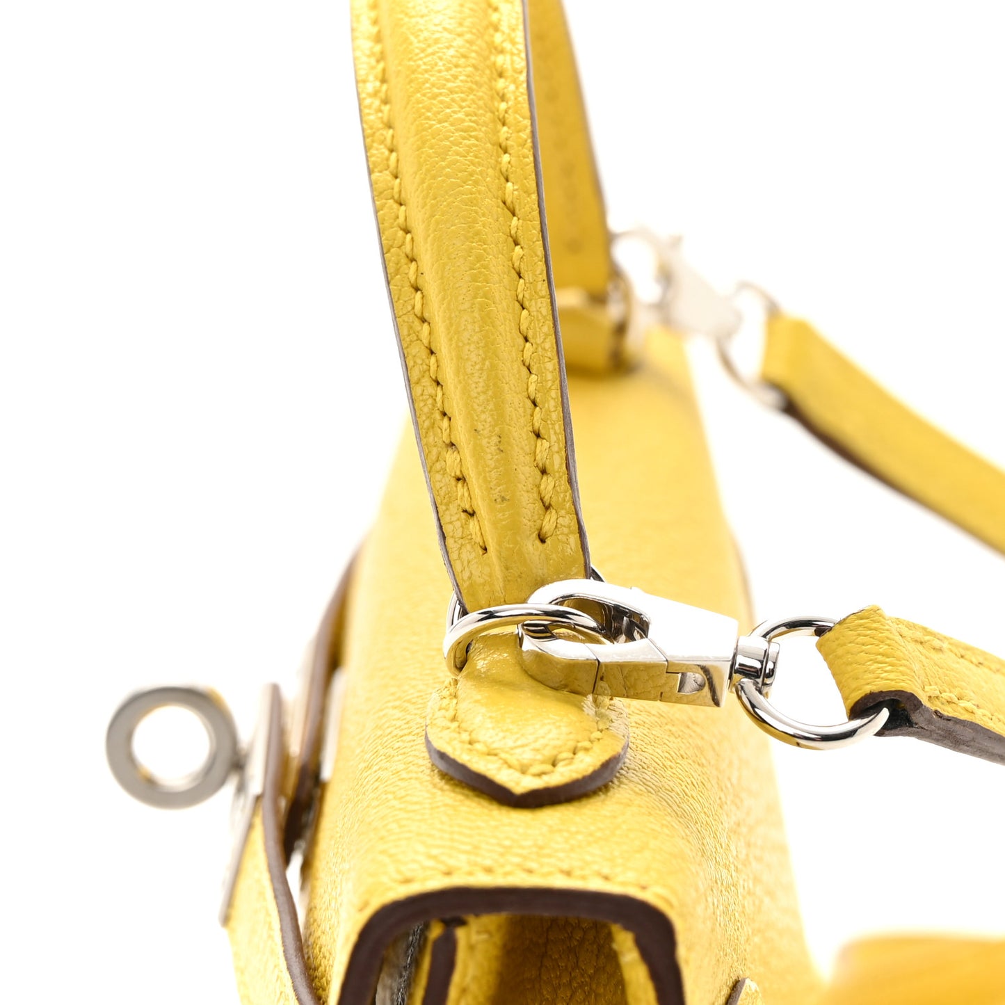 Chevre Mysore Verso Mini Kelly Sellier 20 Jaune De Naples Nata