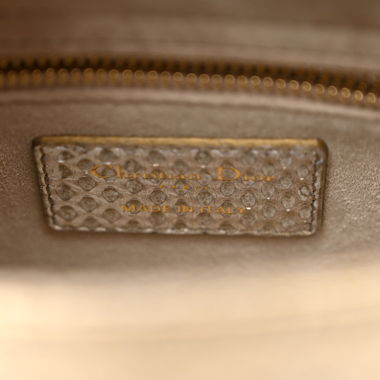 Christian Dior Metallic Snakeskin Mini Lady Dior Light Gold Multi 6 of 11