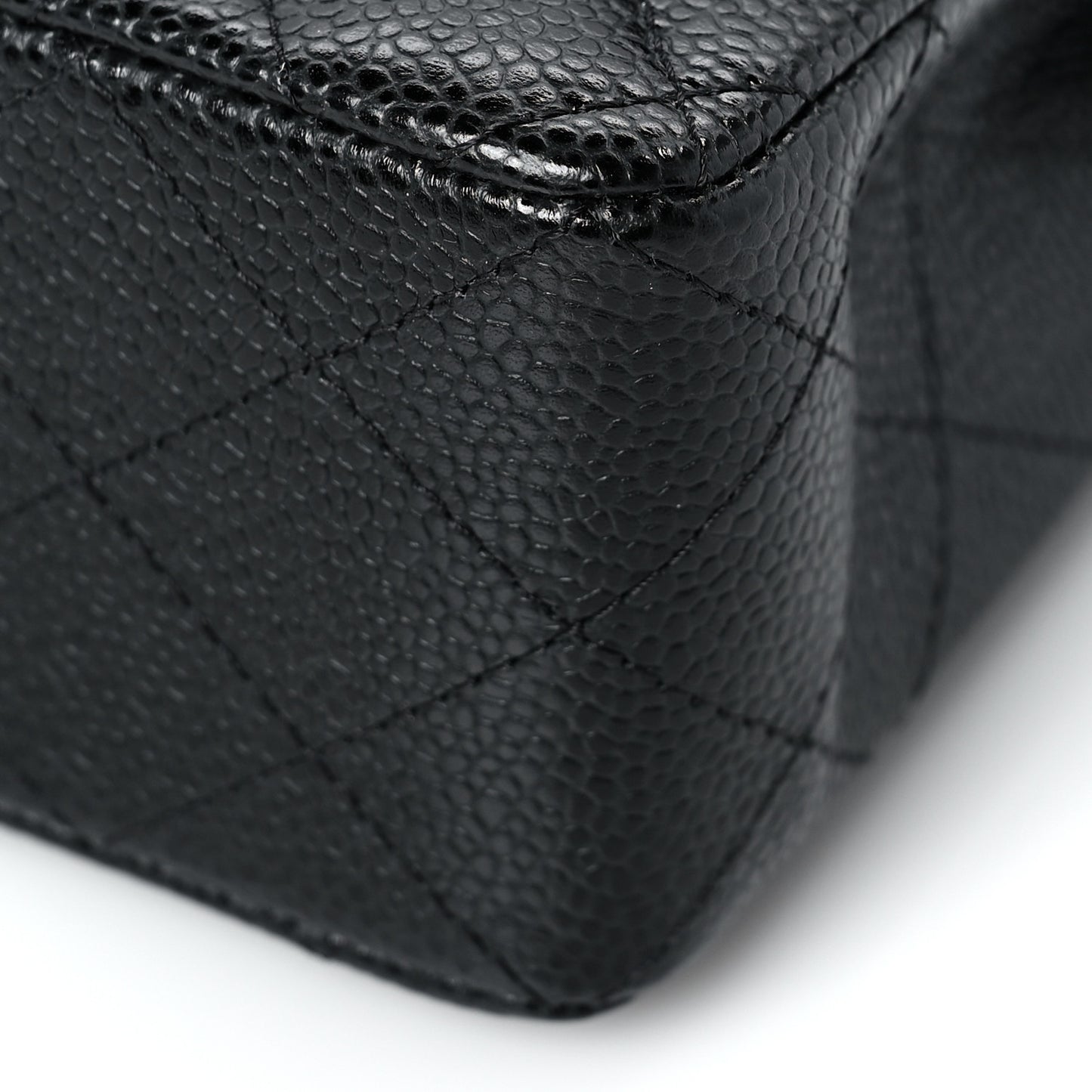 Caviar Quilted Small Double Flap Black