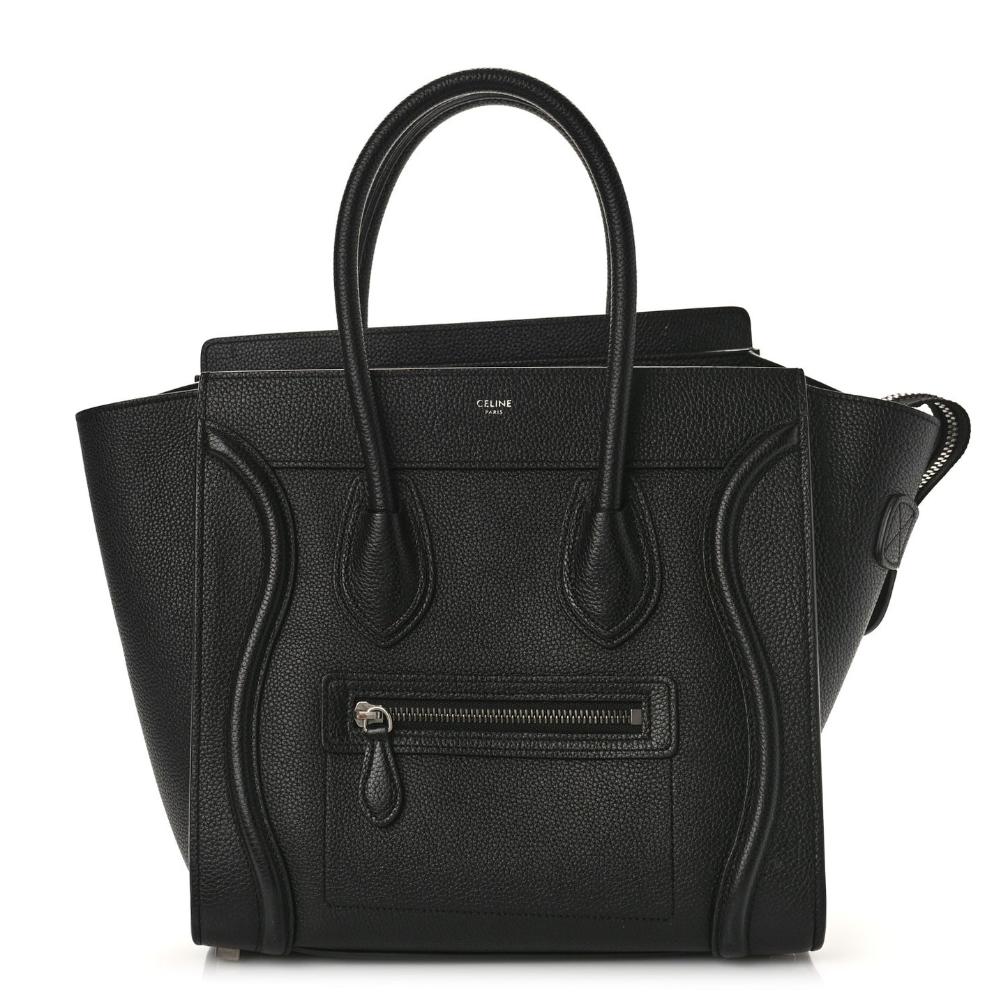 Drummed Calfskin Micro Luggage Black