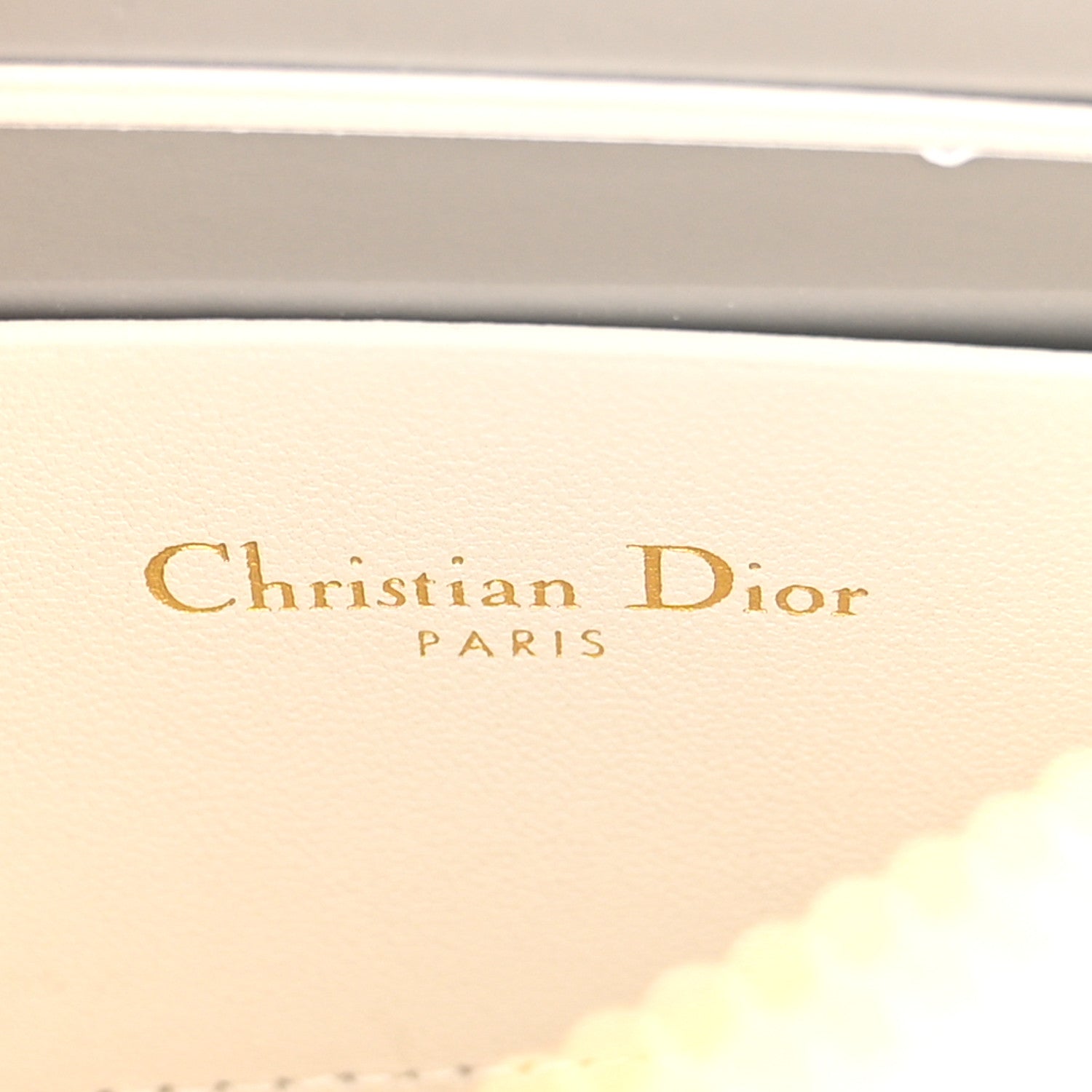 Christian Dior Calfskin Cannage Caro Zipped Pouch With Chain Latte 6 of 9