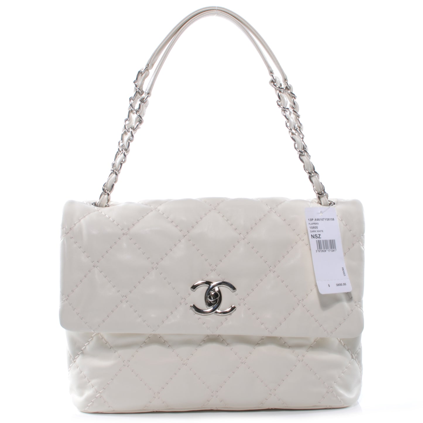 Calfskin Love Me Tender Flap Dark White