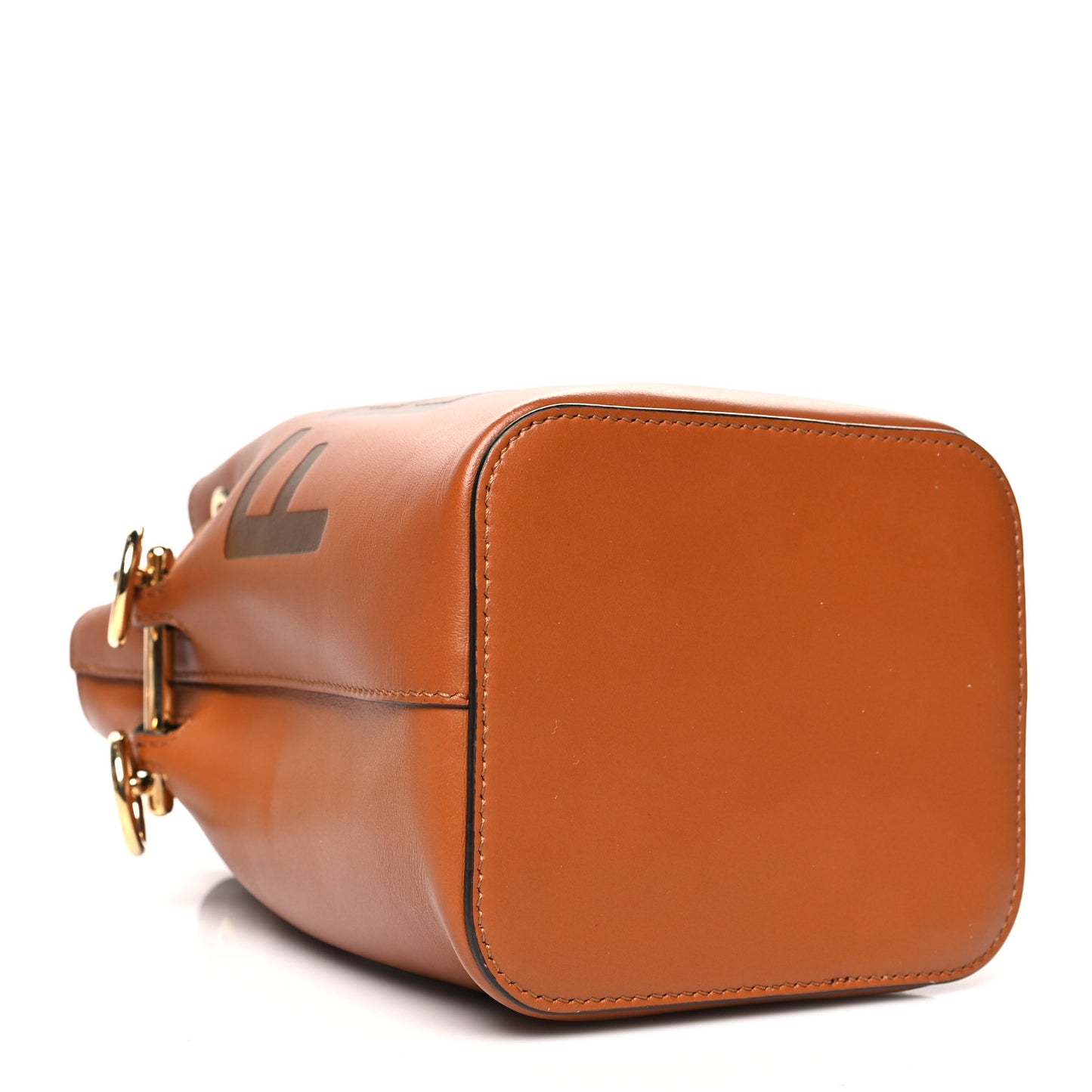 Vitello King F is Fendi Logo Embossed Mini Mon Tresor Bucket Bag Cuoio