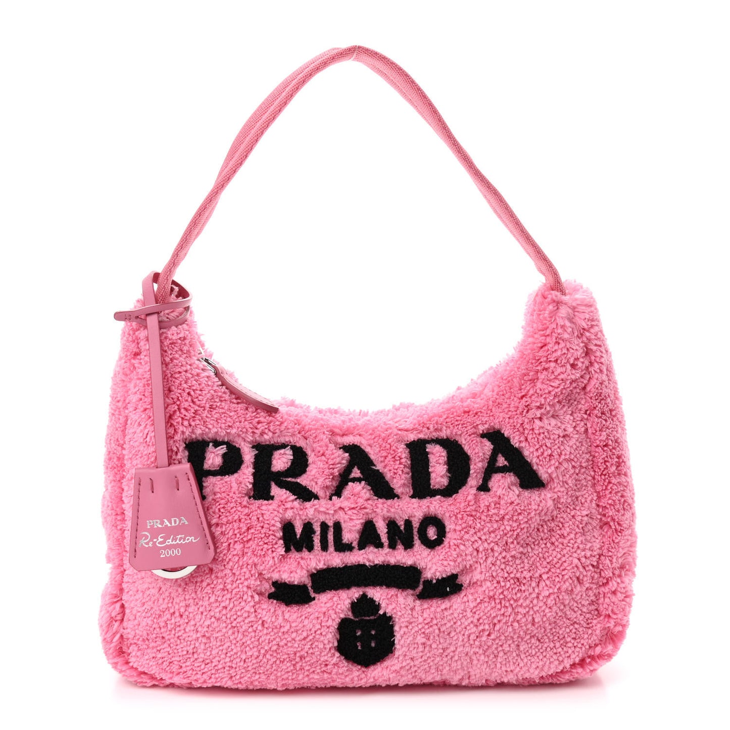 Terry Cloth Mini Re-Edition 2000 Bag Petalo Black