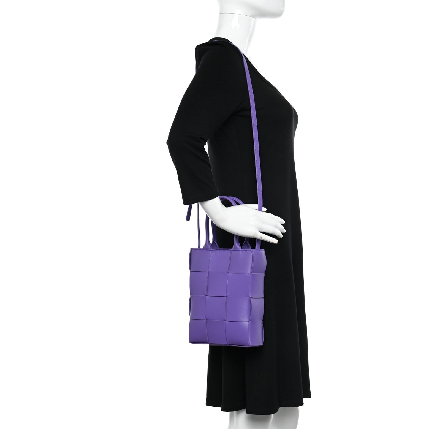 Lambskin Maxi Intrecciato North South Cassette Tote Purple