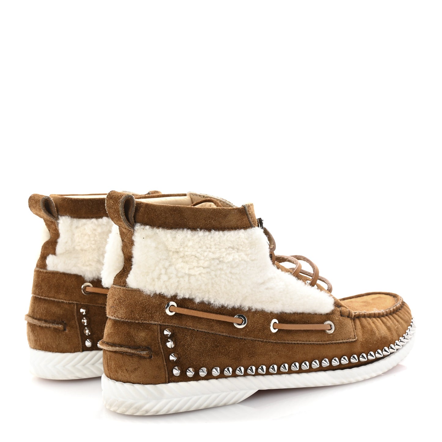 Suede Shearling Studded Toronto Flat Sneakers 40.5 Nounours