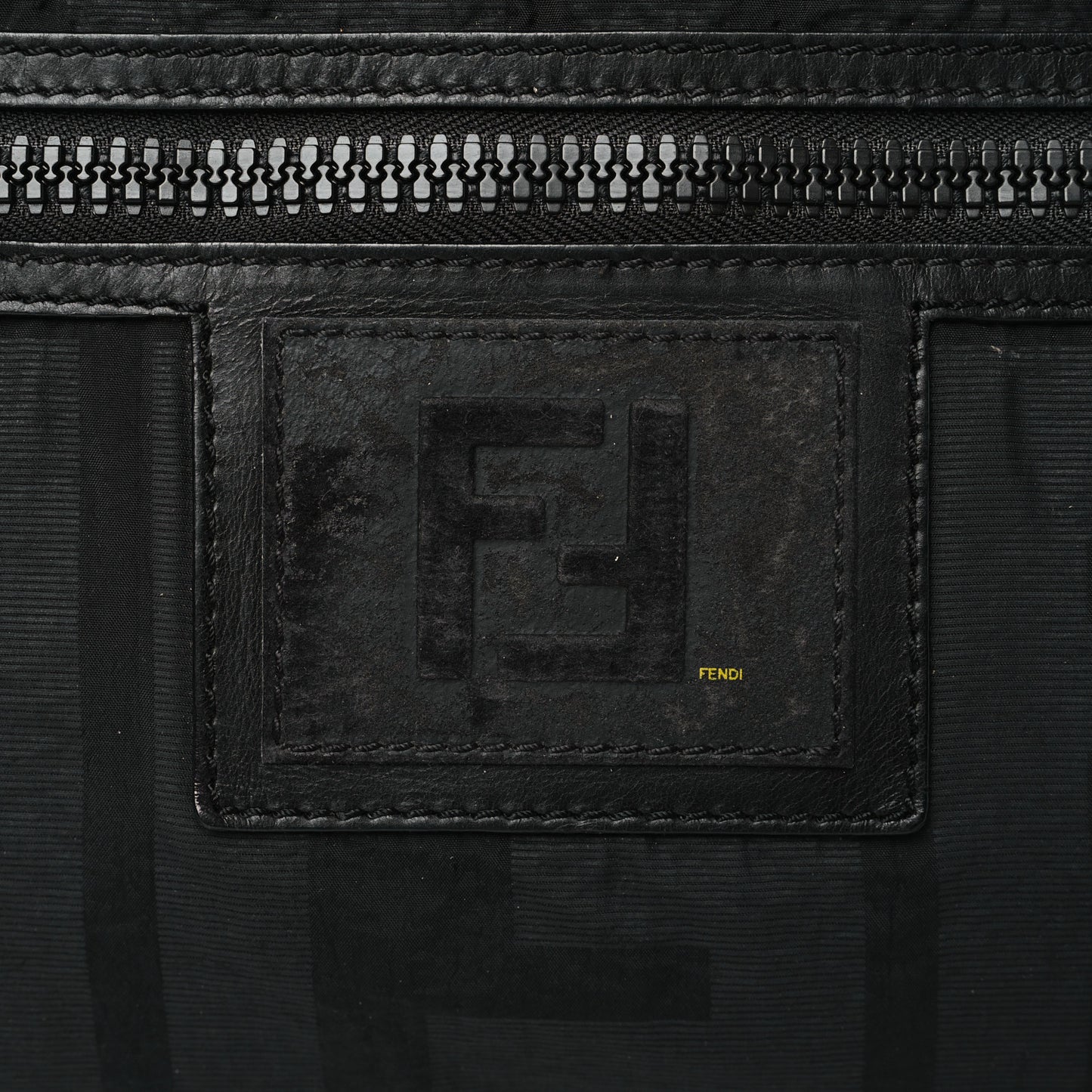 Nylon FF Shoulder Bag Black