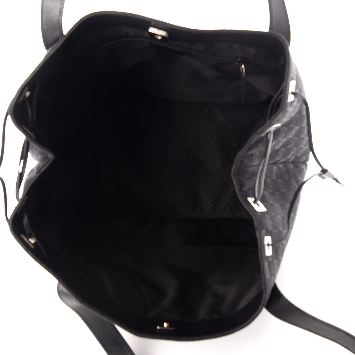 Monogram Drawstring Tote Black