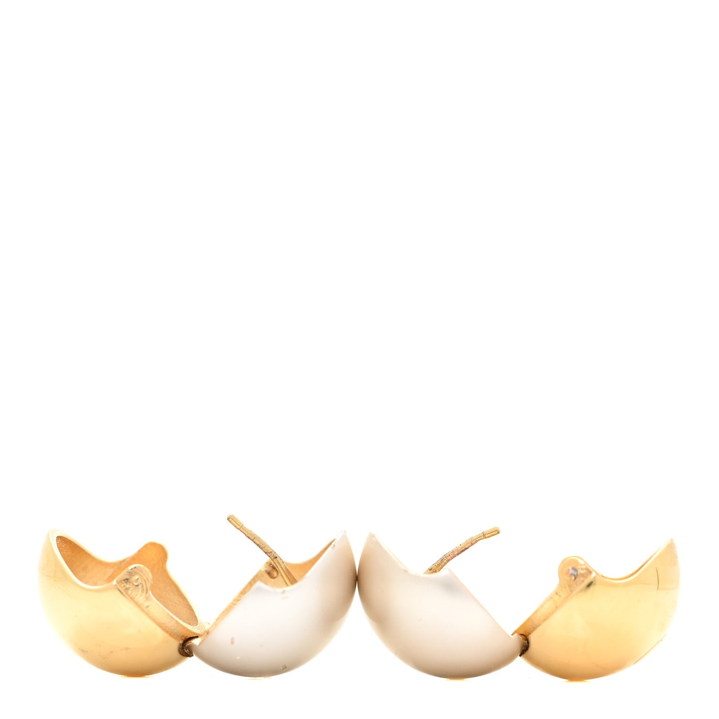 Metal Pearl Planete LV Earrings Gold