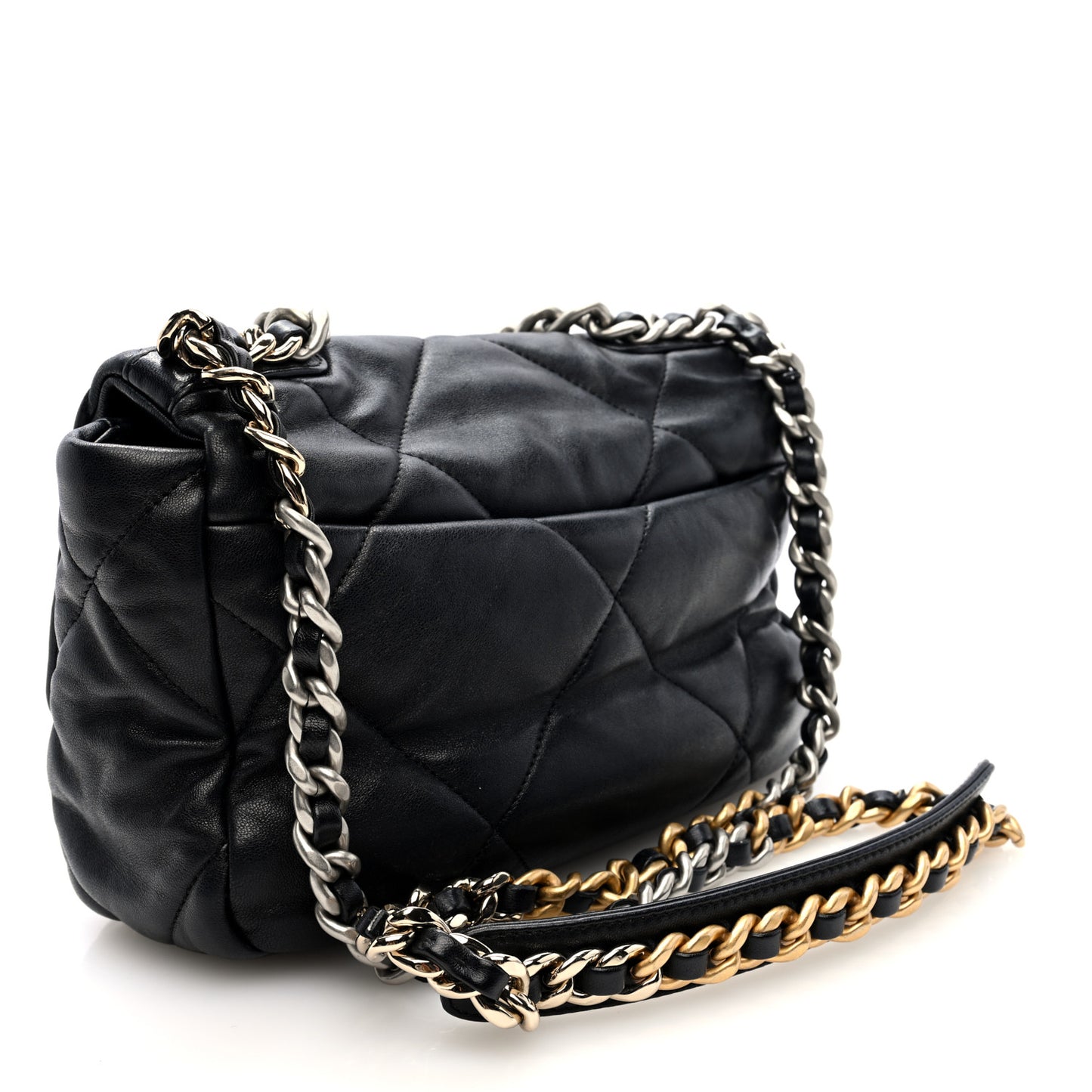 Lambskin Quilted Medium Chanel 19 Flap Black
