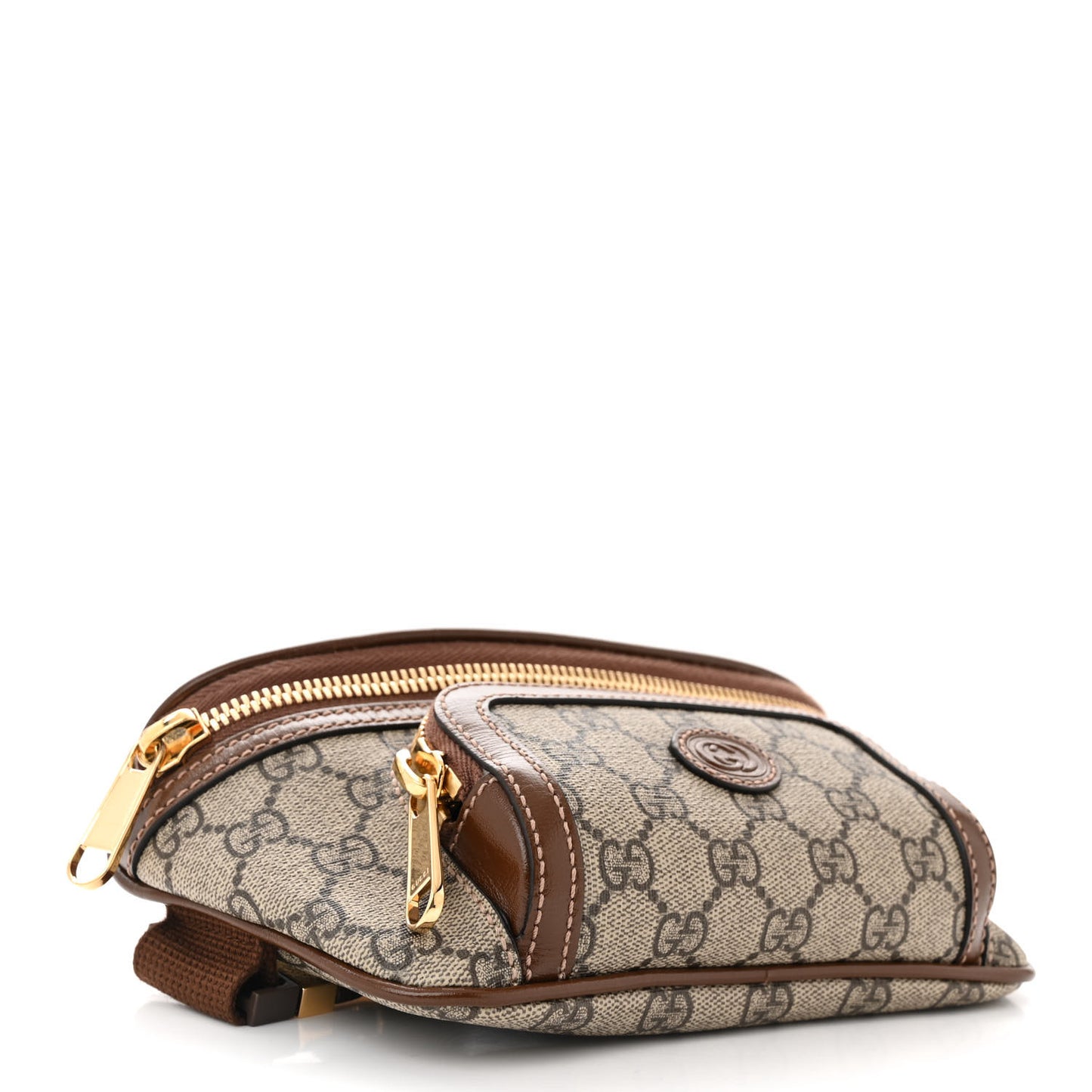 GG Supreme Monogram Textured Calfskin Retro Interlocking G Belt Bag Beige Ebony Brown Sugar