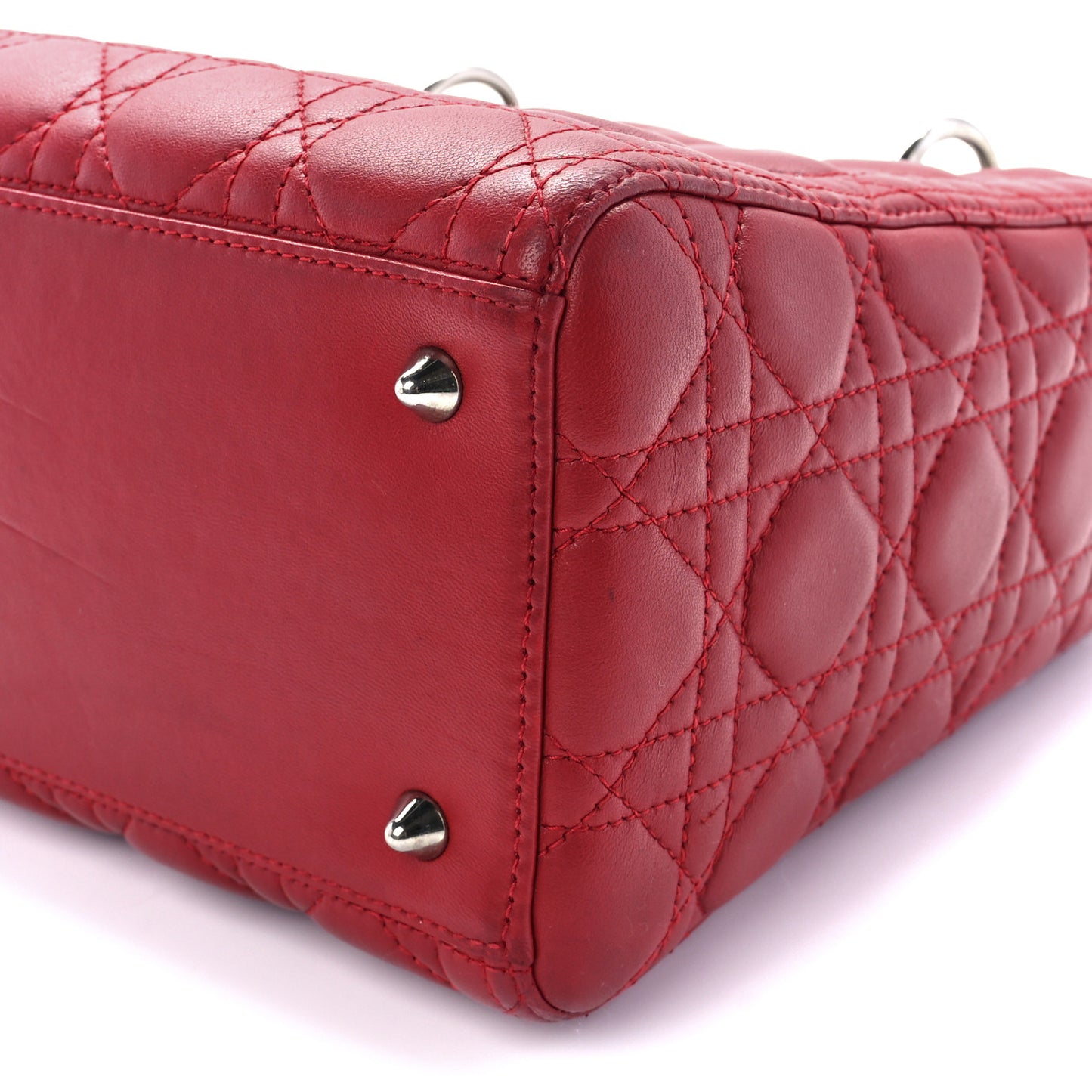 Lambskin Cannage Medium Lady Dior Red