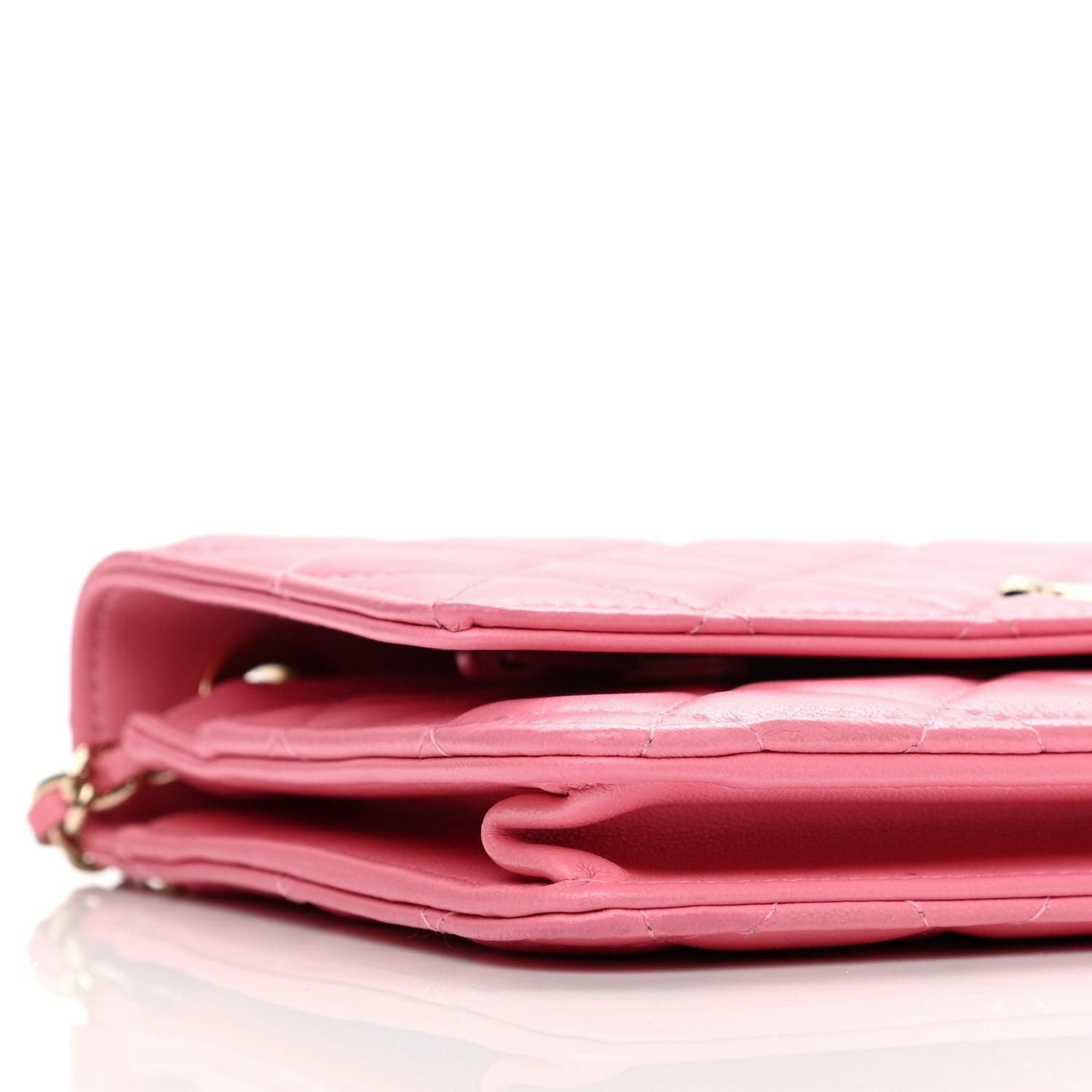 Chanel Lambskin Quilted Trendy CC Wallet On Chain WOC Pink 9 of 11