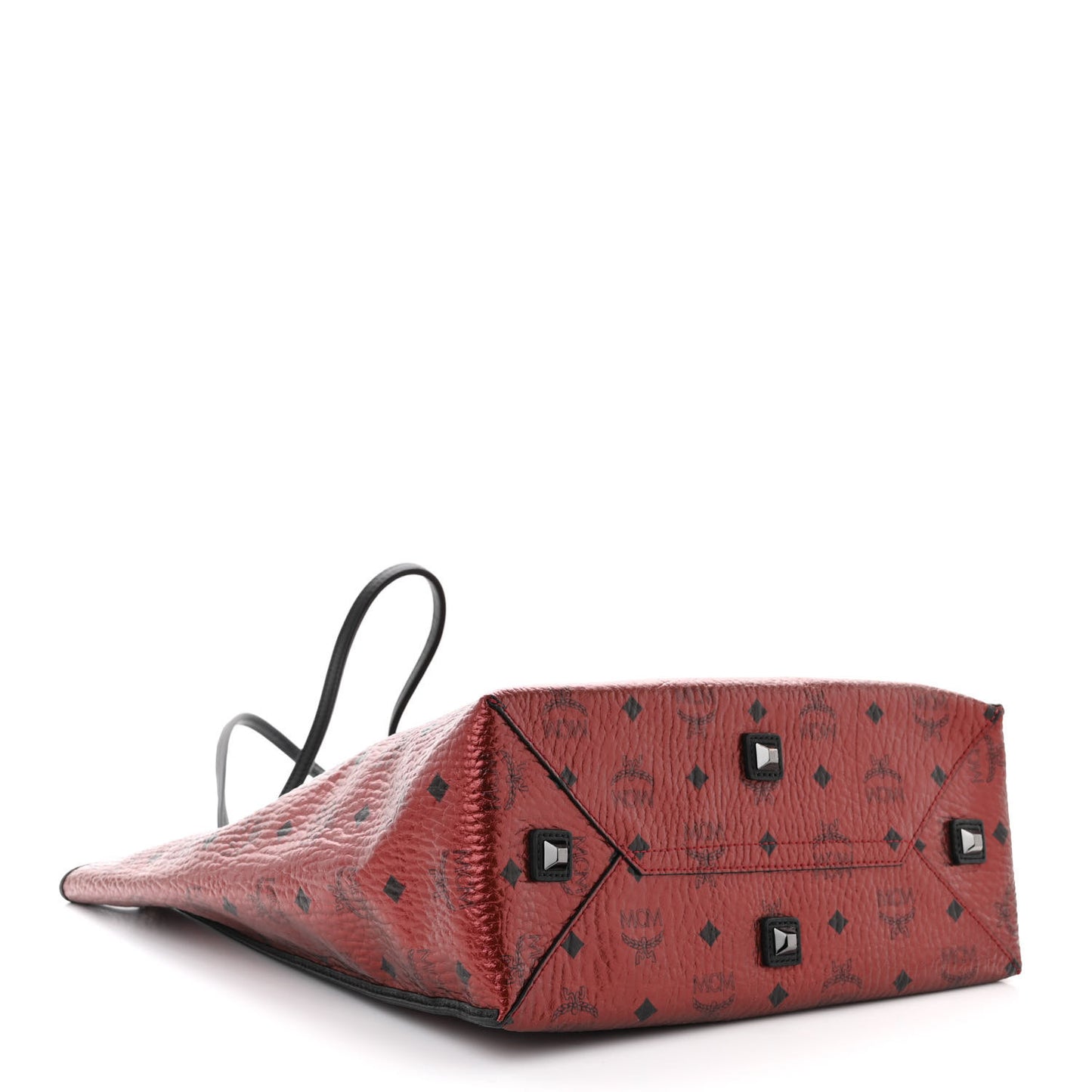 Metallic Visetos Medium Kira North South Shopper Tote Scooter Red