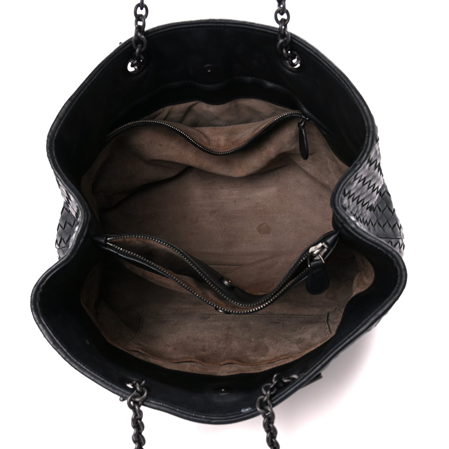 Nappa Intrecciato Pied-De-Poule Microstuds Tote Black