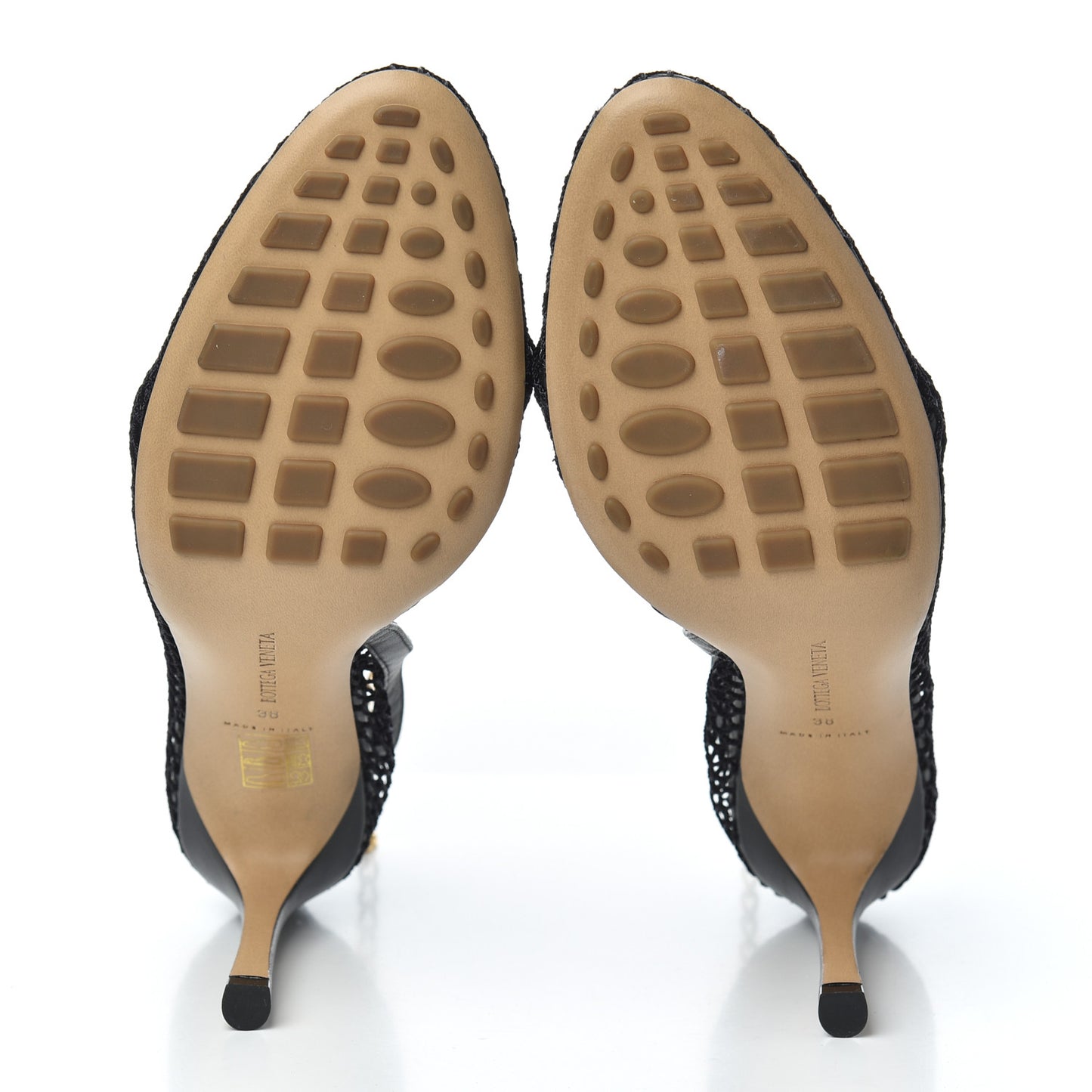 Mesh Nappa Chunky Chain Sandals 38 Black
