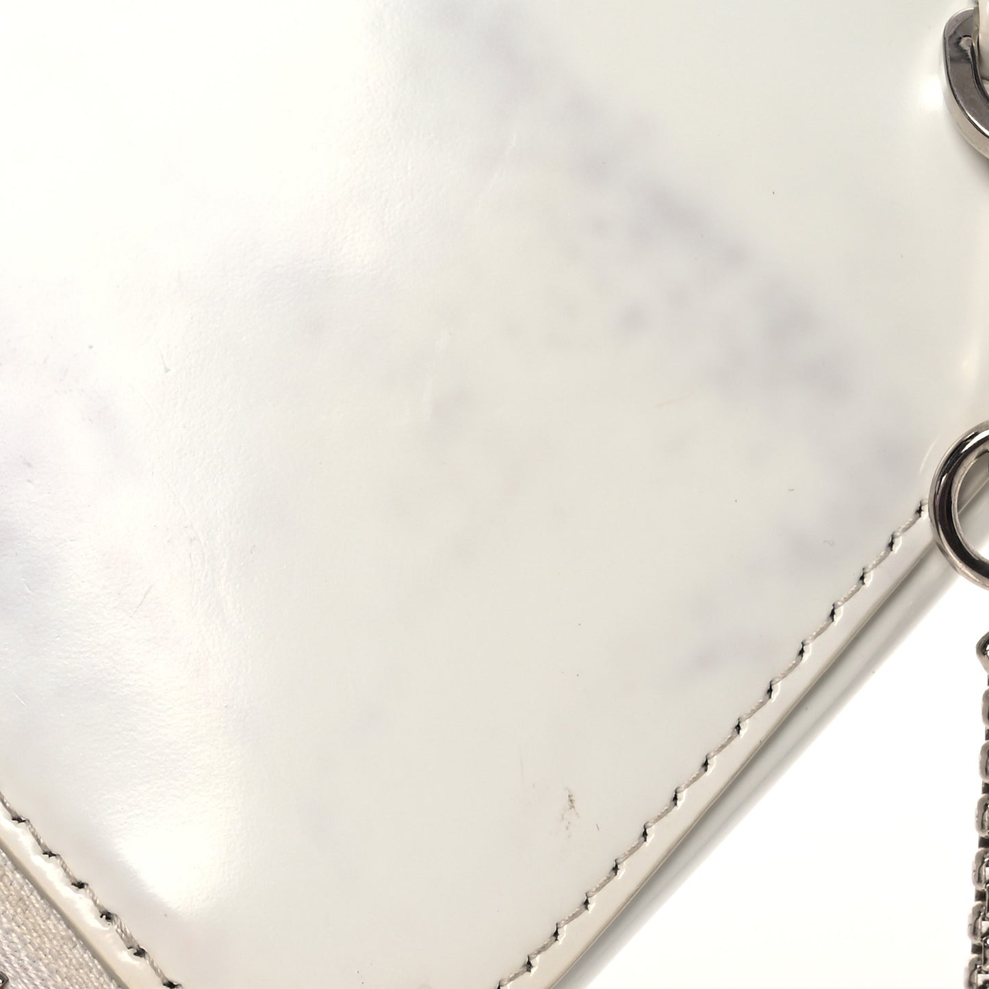 Spazzolato Mini Triangle Chain Crossbody Pouch White