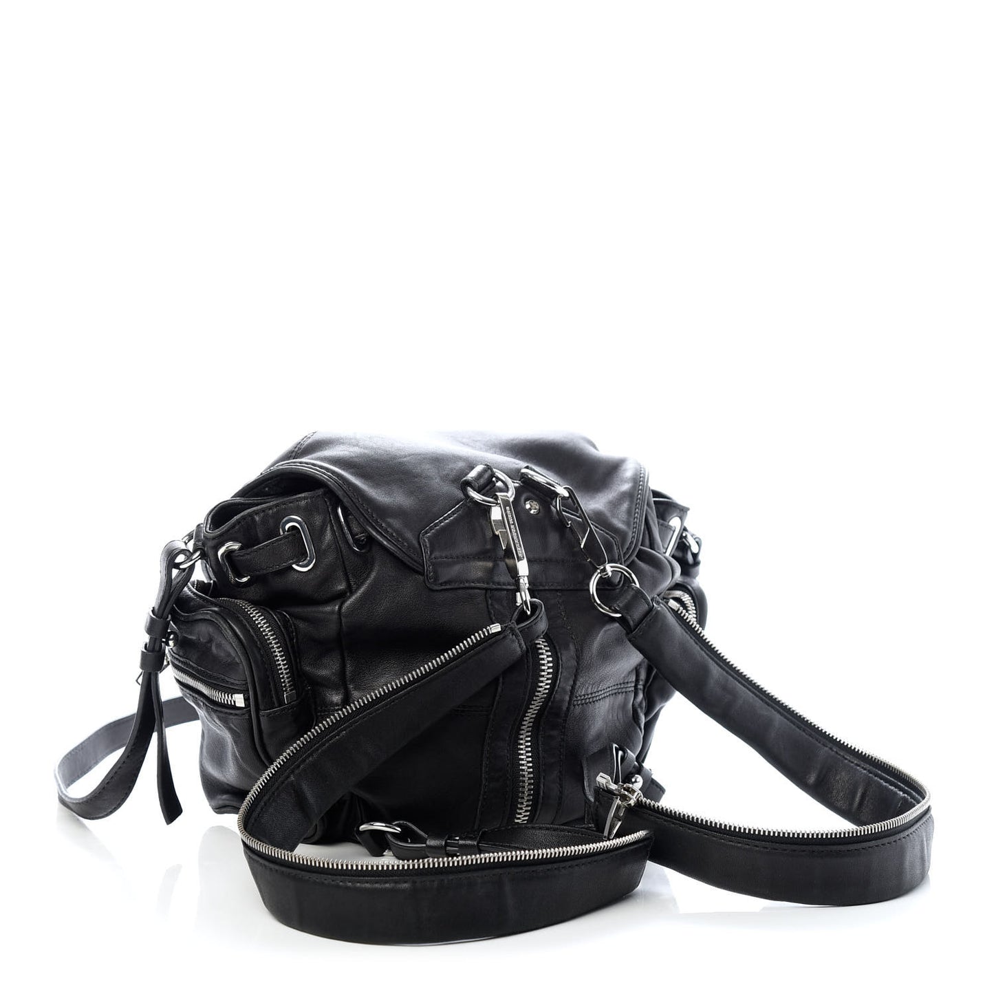 Lambskin Mini Marti Backpack Washed Black Rhodium Hardware