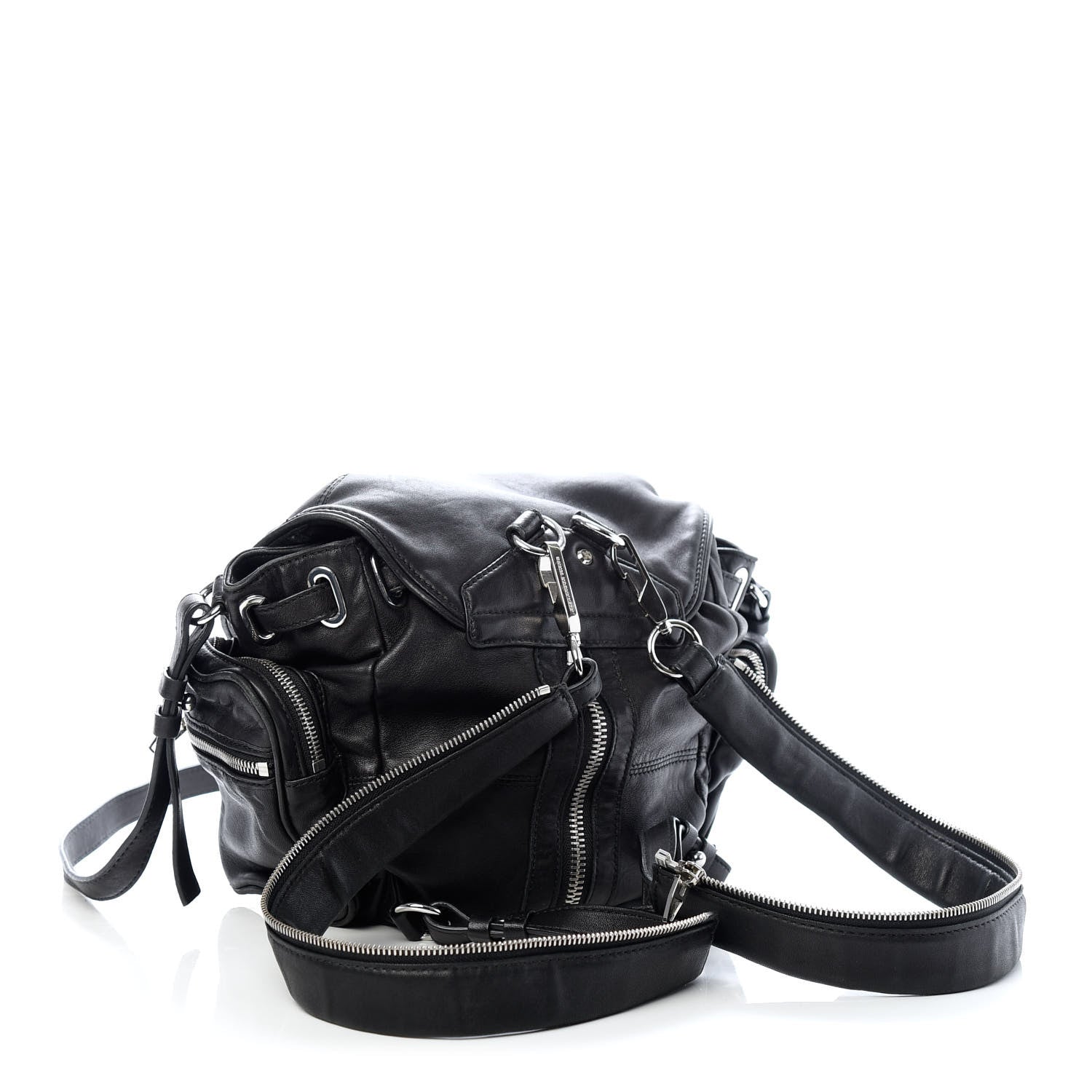 Alexander Wang Lambskin Mini Marti Backpack Washed Black Rhodium Hardware 2 of 7
