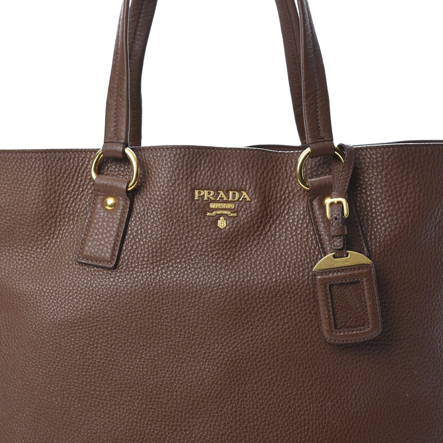 Vitello Daino Side Zip Tote Tabacco