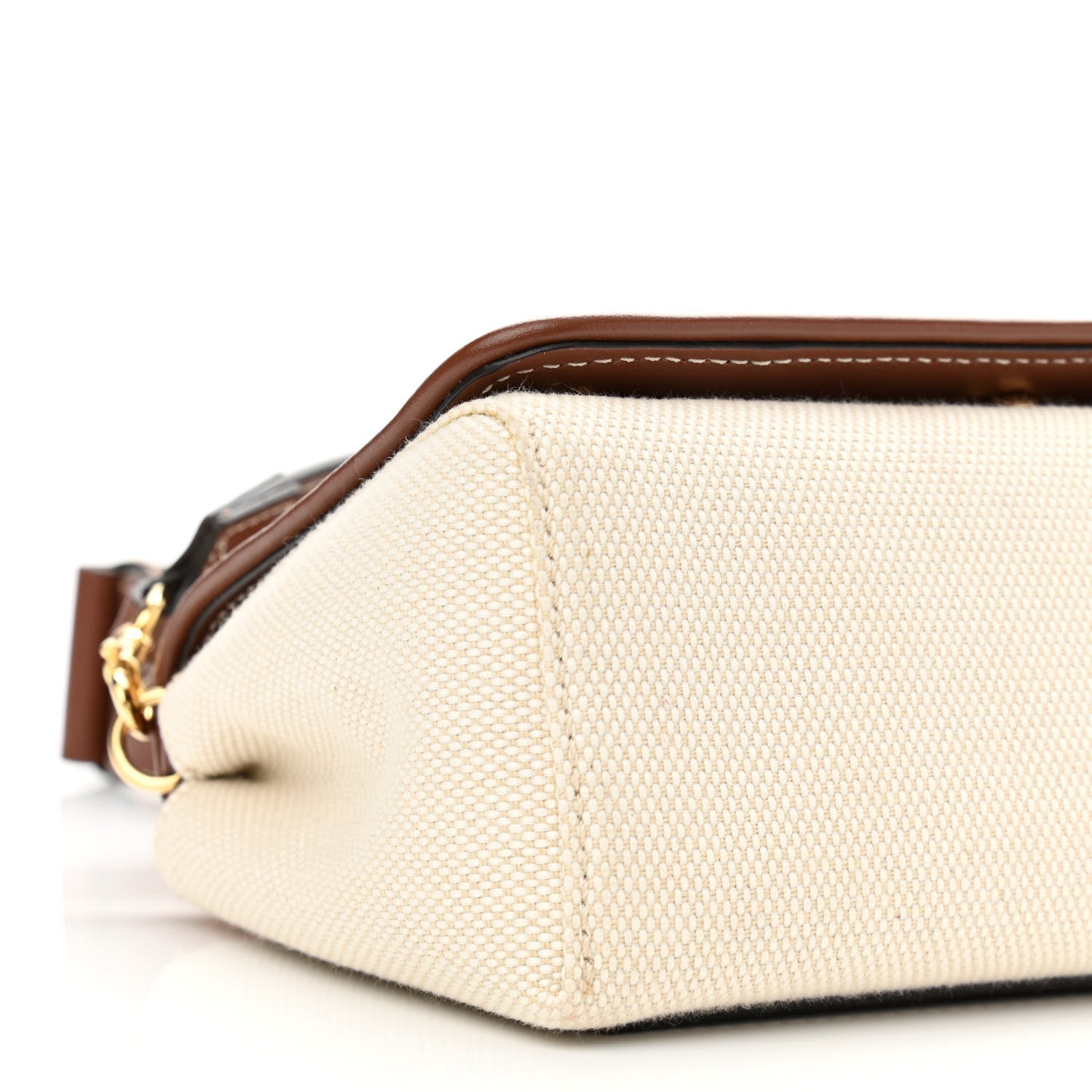 Burberry Calfskin Canvas Horseferry Print Hackberry Crossbody Bag Natural Tan 8 of 10