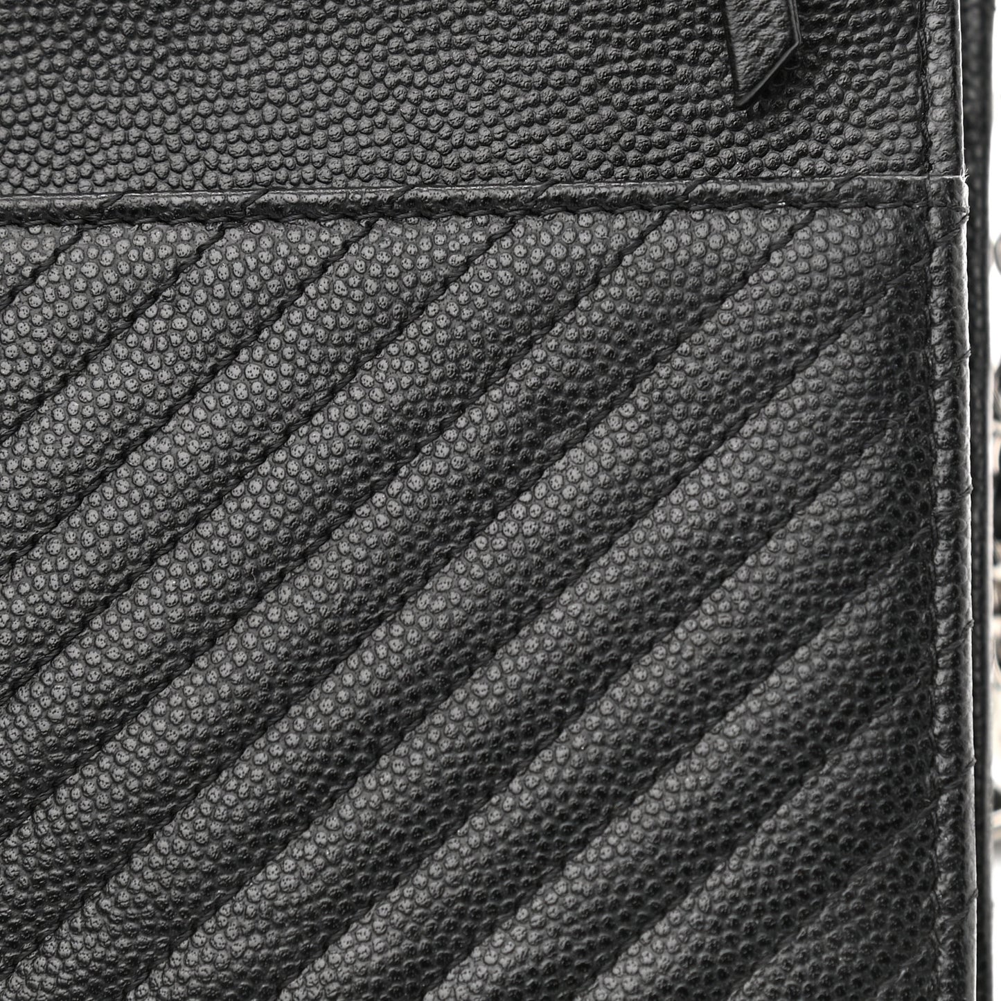 Caviar Chevron Quilted Wallet On Chain WOC Black