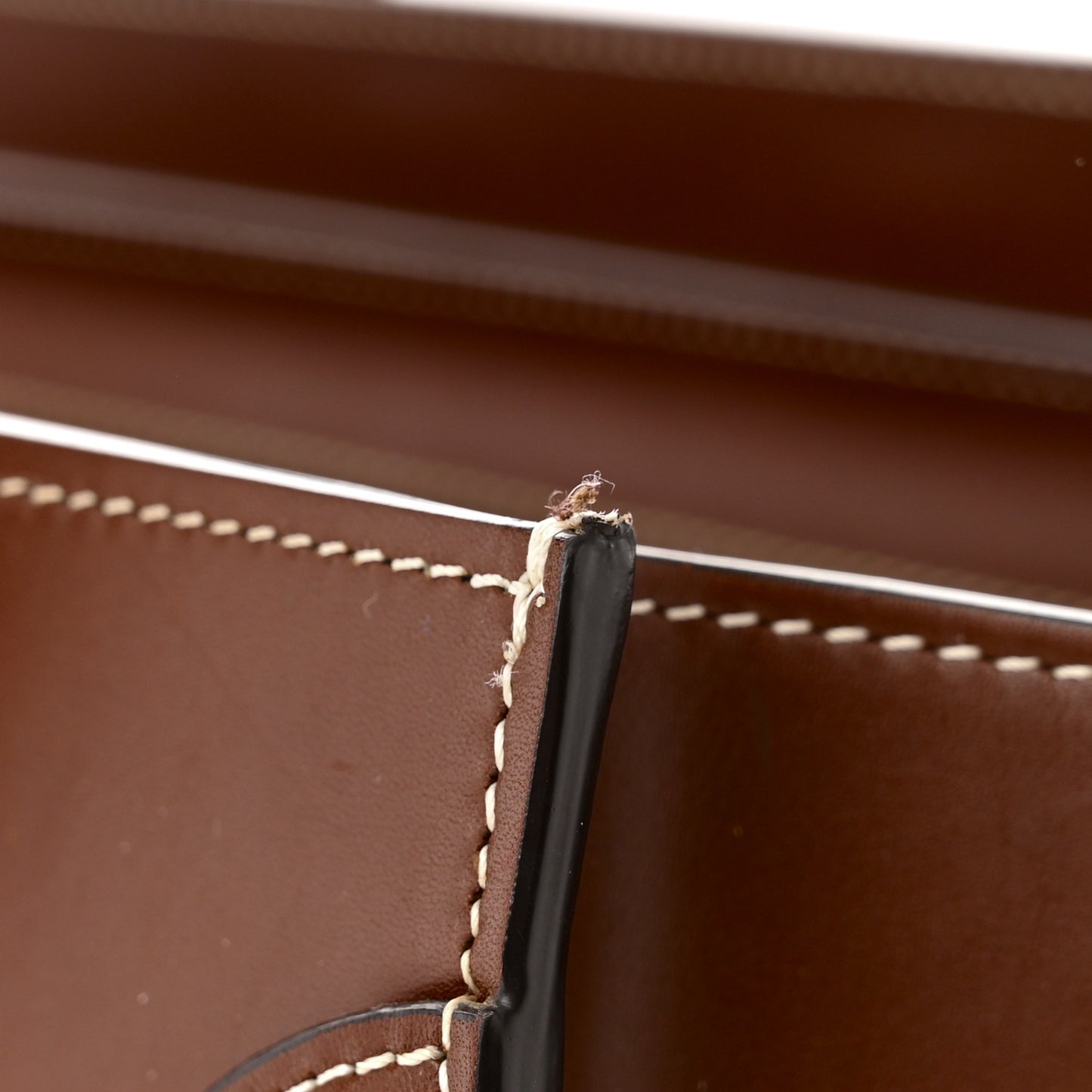 Satinated Natural Calfskin Micro Luggage Dark Brown