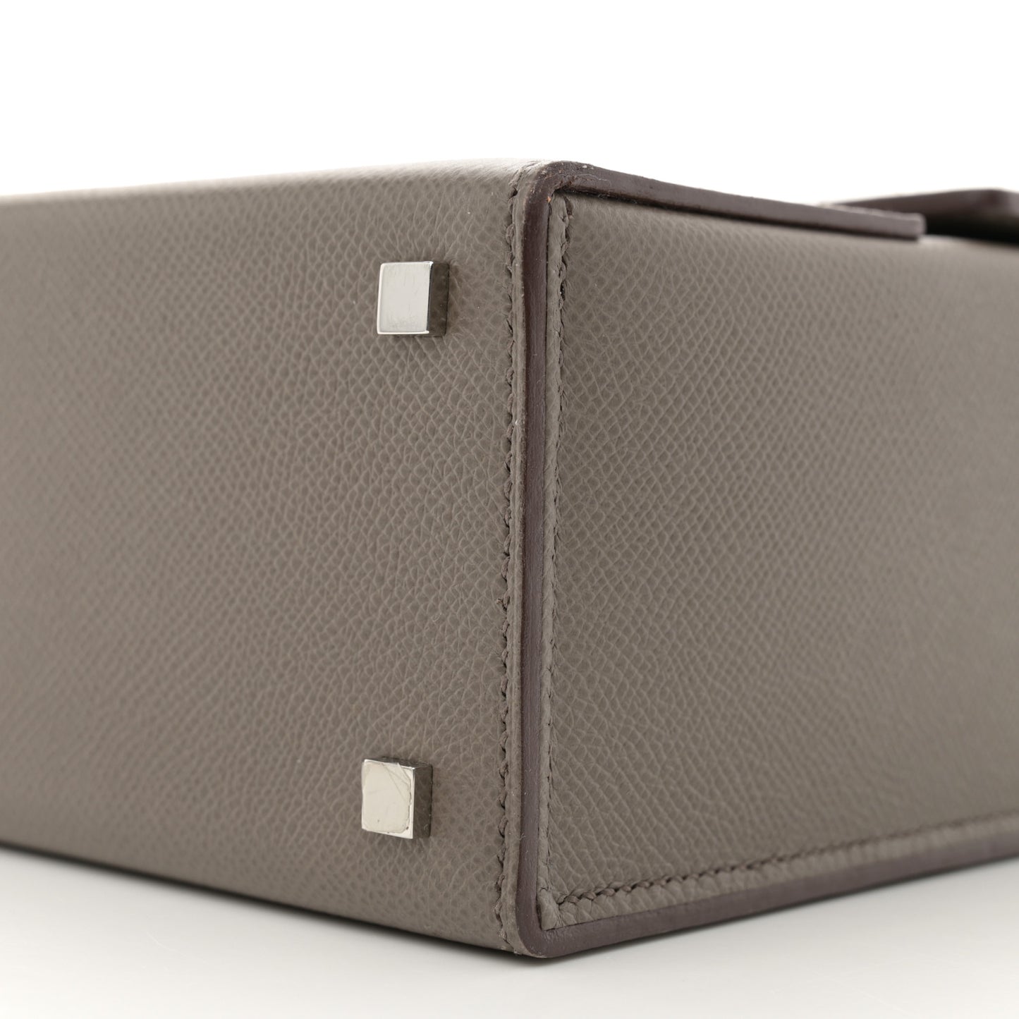 Epsom Cinhetic Boxy Top Handle Bag Etain