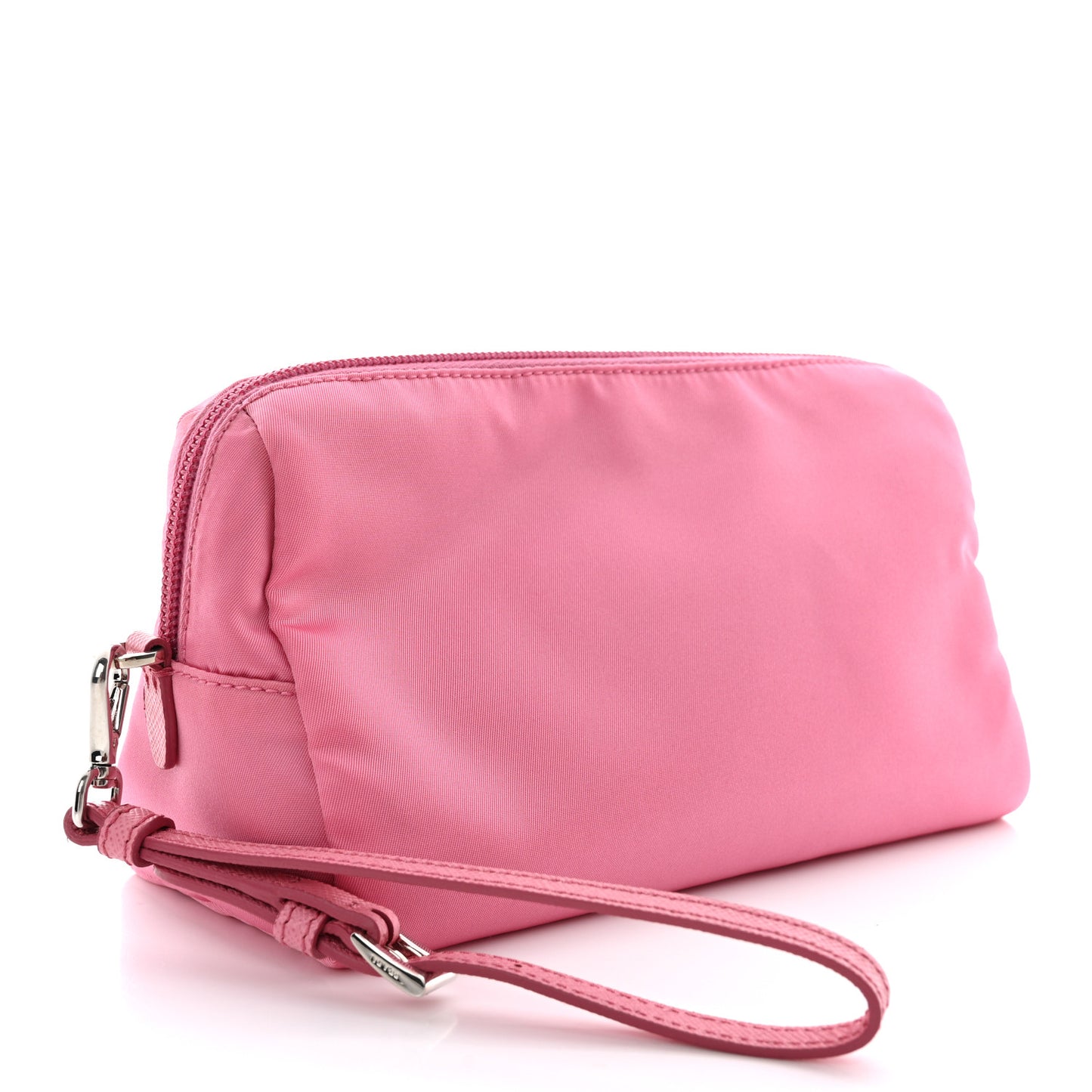 Tessuto Nylon Vela Saffiano Necessaire Wristlet Pouch Begonia