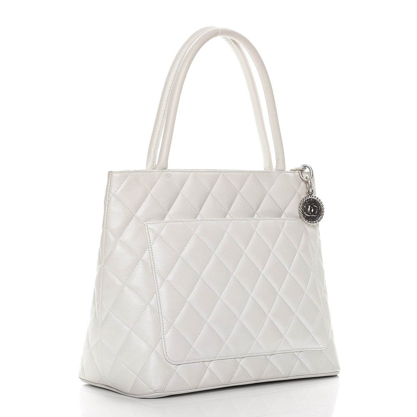 Caviar Quilted Medallion Tote White