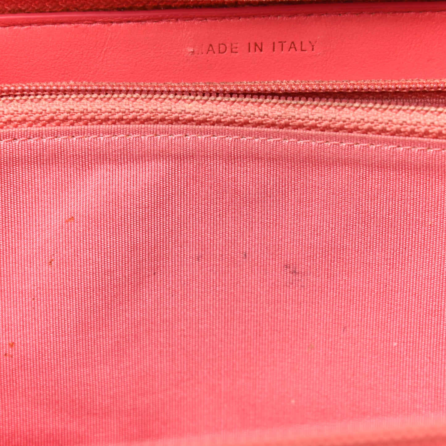 Caviar Quilted Large Boy Zip Around Wallet Coral