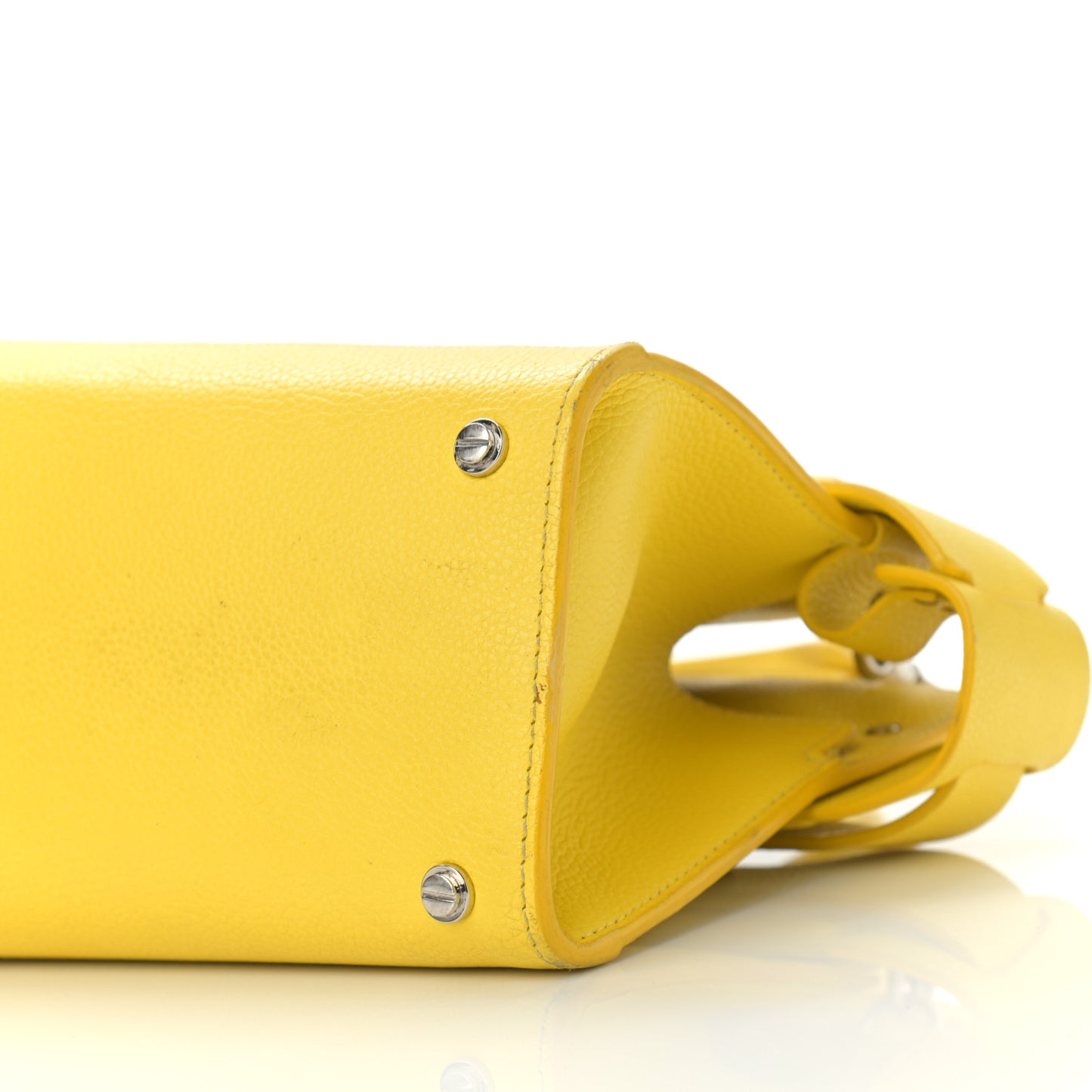 Grained Calfskin Mini Horizon Satchel Yellow