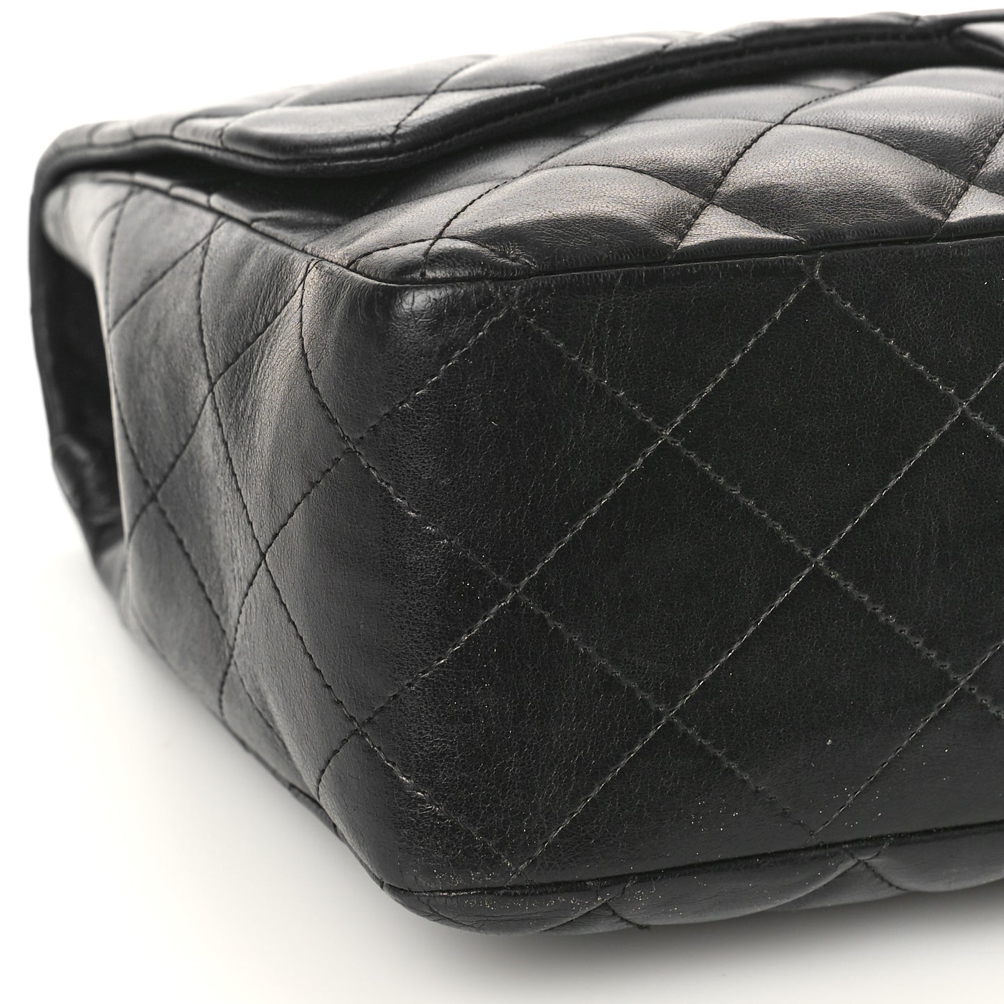 Lambskin Quilted Jumbo Single Flap Black