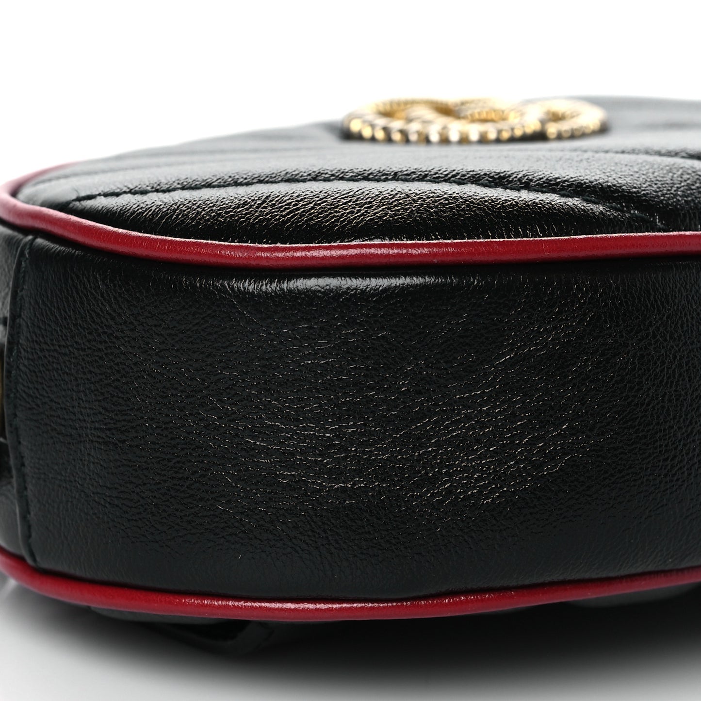 Azalea Calfskin Matelasse Diagonal Torchon GG Marmont Belt Bag 85 34 Black Romantic Cerise