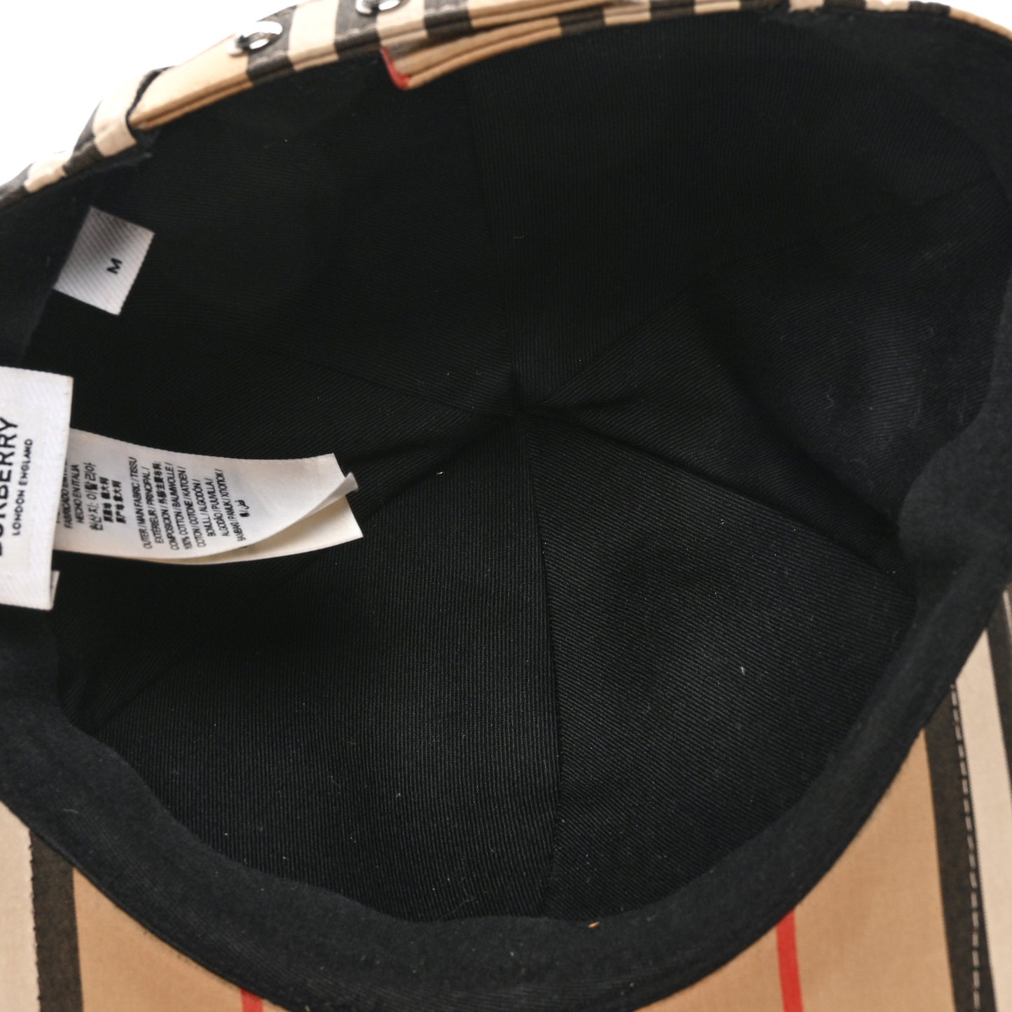 Cotton Vintage Check Monogram Baseball Hat M Archive Beige