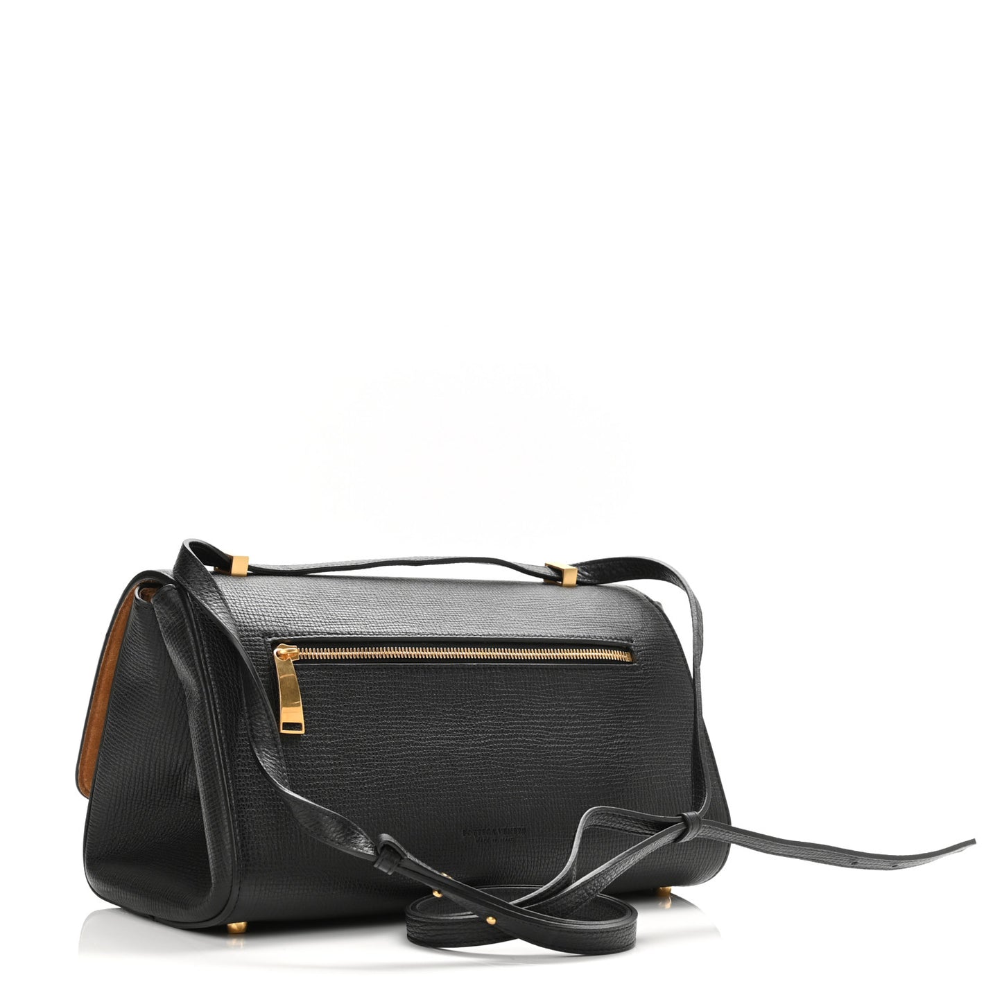 Textured Calfskin Small BV Angle Shoulder Bag Black