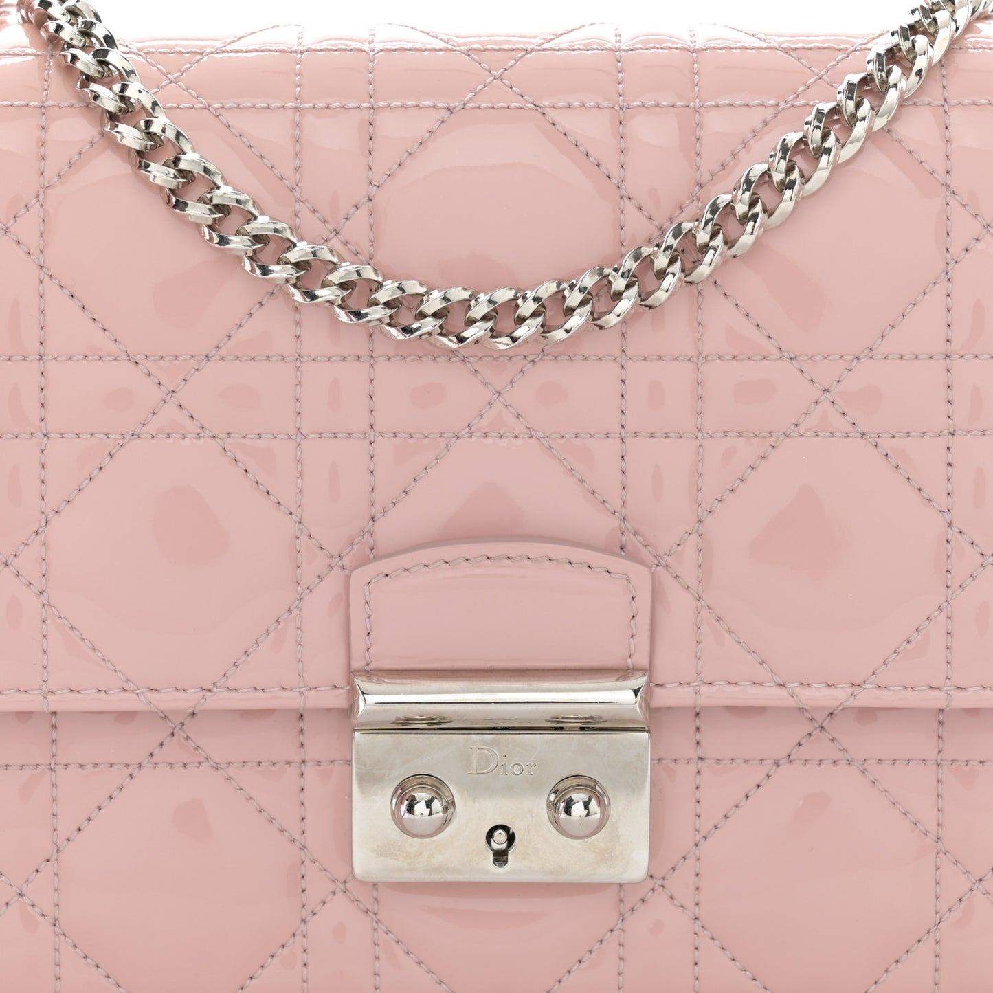 Patent Cannage Miss Dior Promenade Pouch Pink