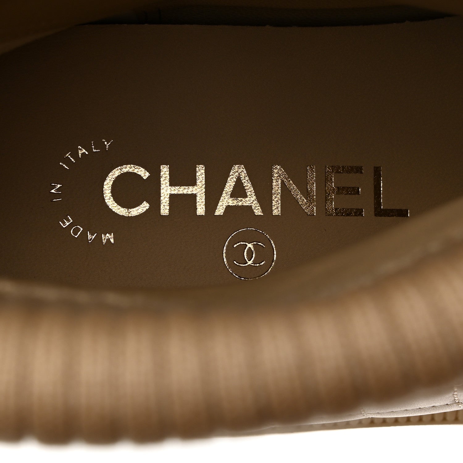 Chanel Suede Lambskin Calfskin Knit Womens Ankle Boots 38 Beige 6 of 8