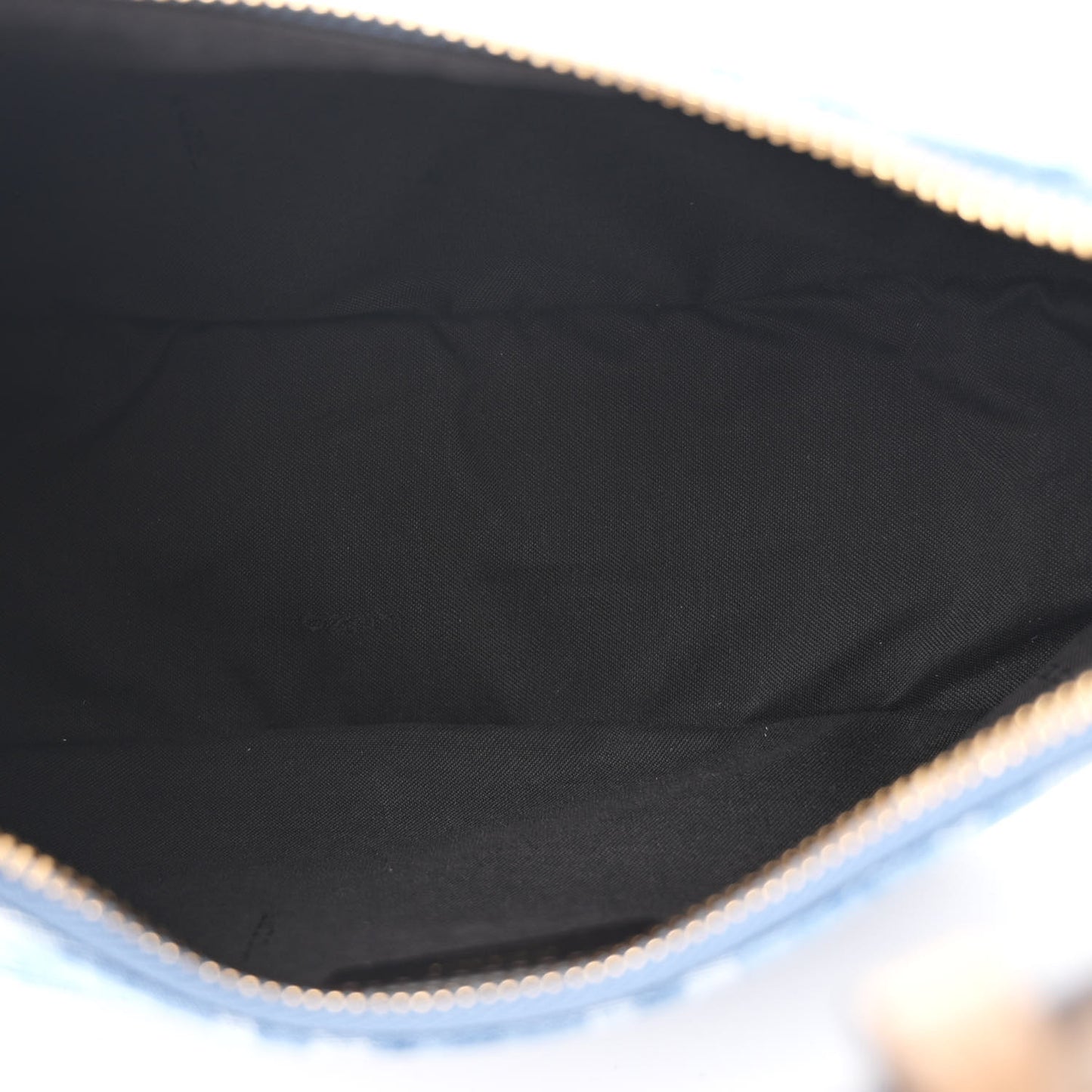 Denim Vitello Grace Mirror Logo Small Fendigraphy Hobo Bag Denim Sand