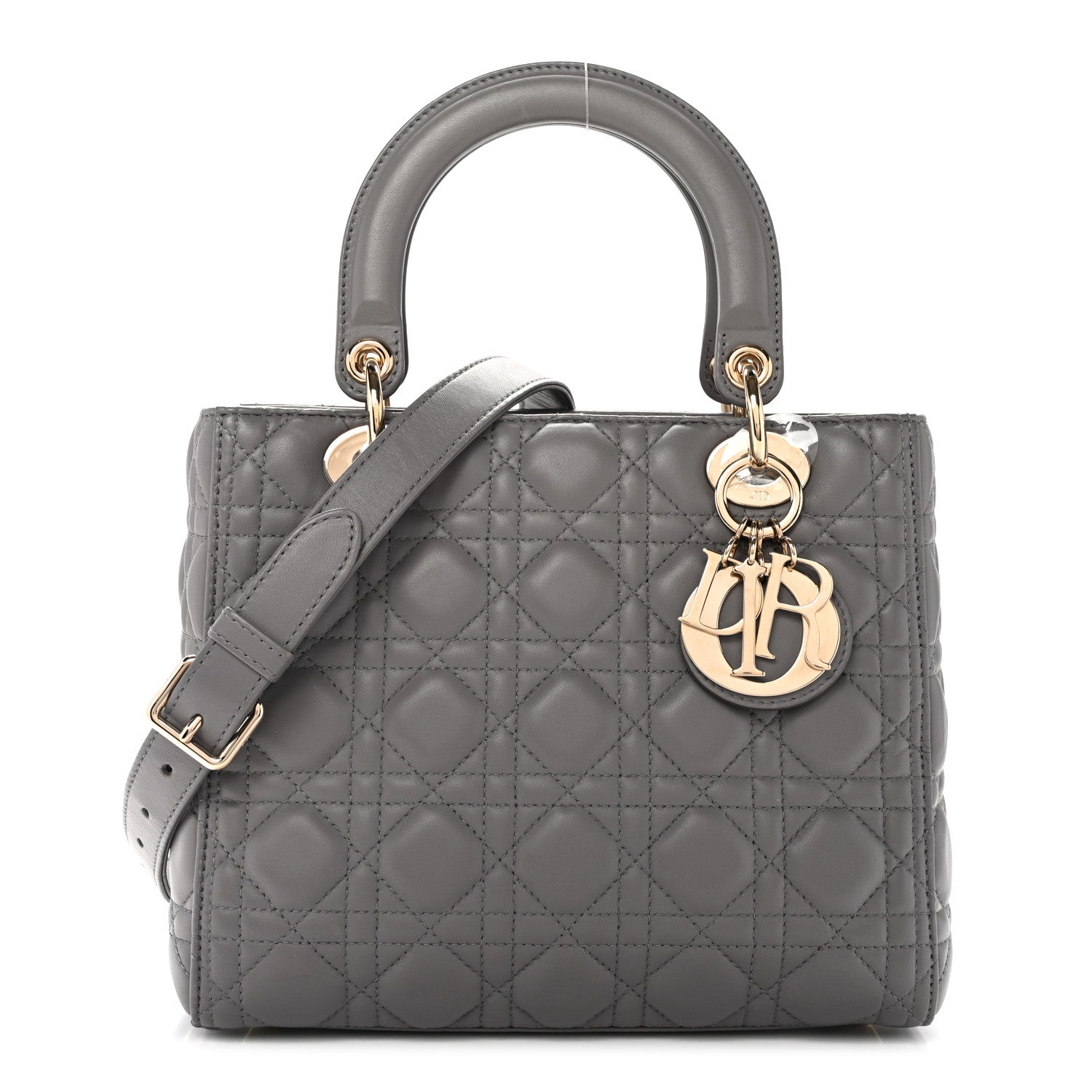 Christian Dior Lambskin Cannage Medium Lady Dior Grey 1890962