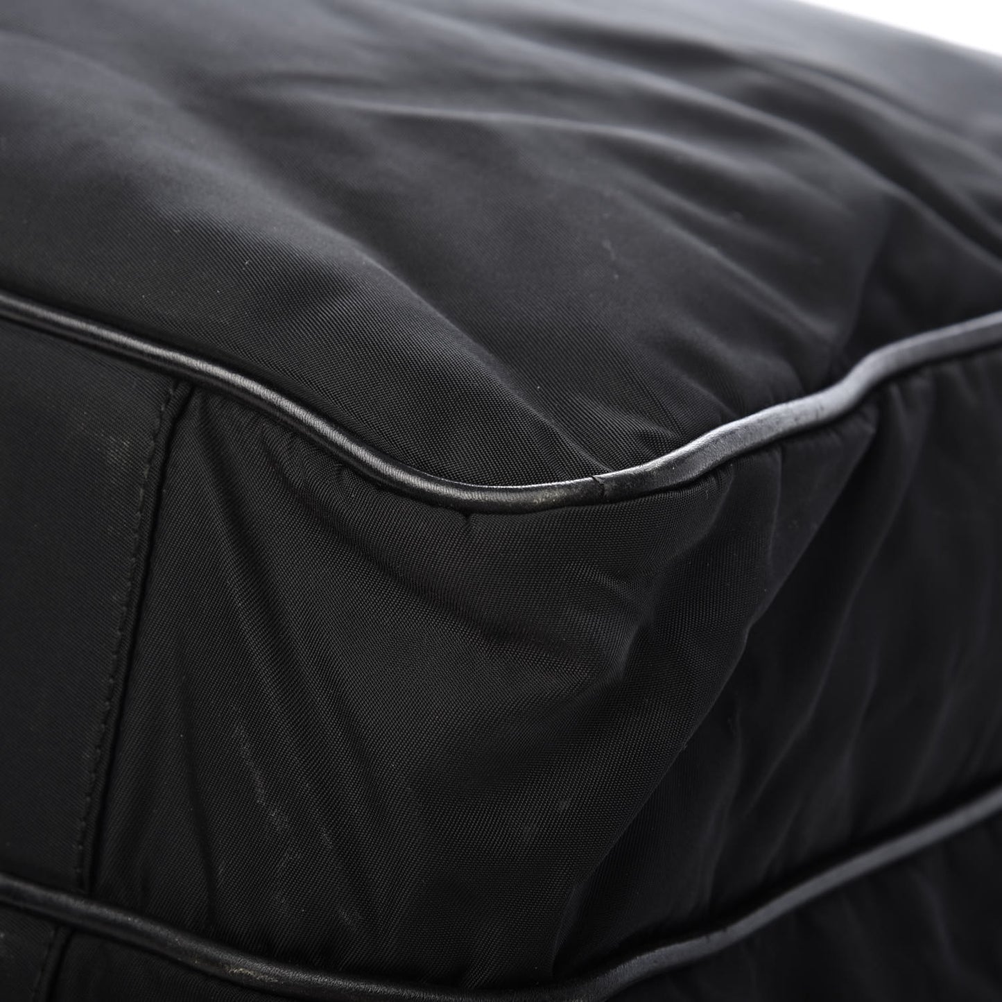 Soft Calfskin Tessuto Nylon Travel Bag Black