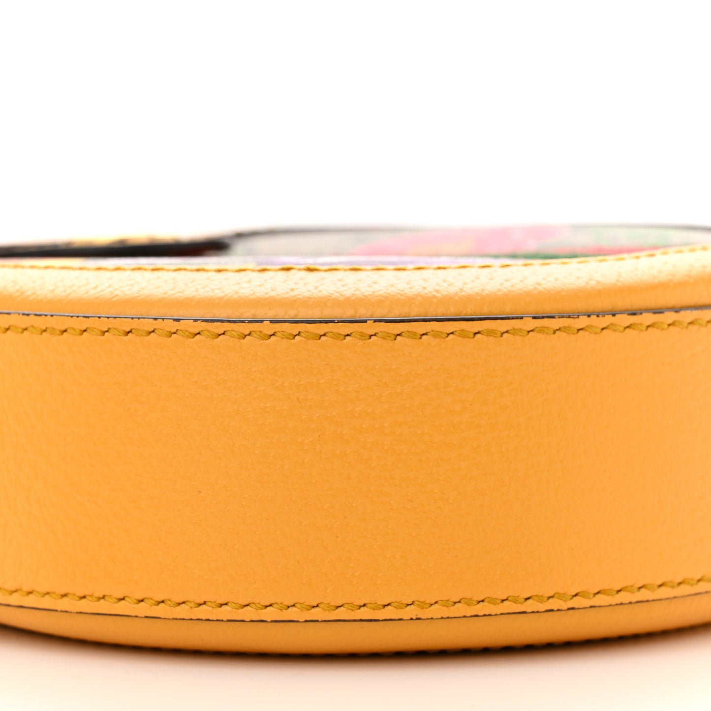 GG Supreme Monogram Flora Web Mini Ophidia Round Shoulder Bag Beige Multicolor Crop