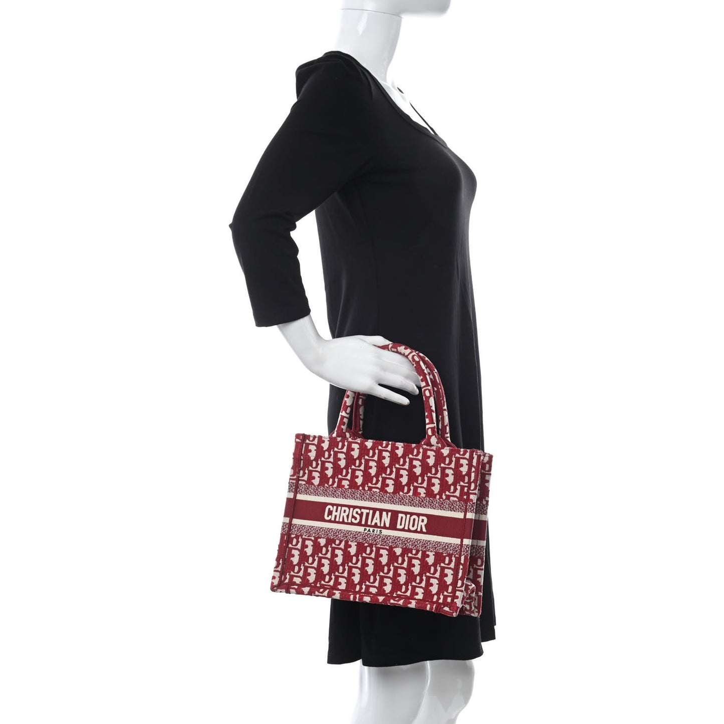 Oblique Small Book Tote Burgundy Multicolor