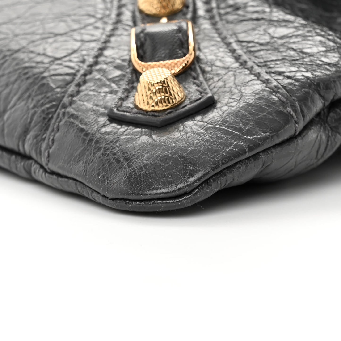Agneau Giant 12 Gold Hardware Envelope Strap Clutch Gris Fossile