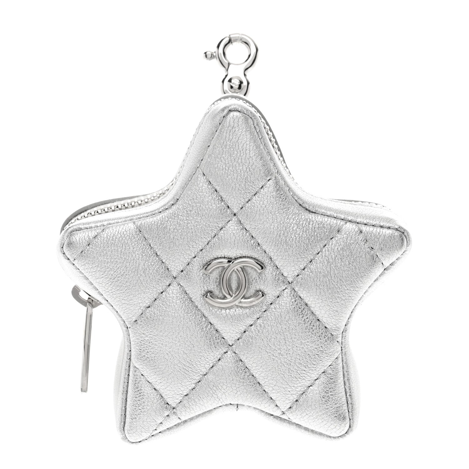 CHANEL シルバー チャーム Chanel Metallic Calfskin Quilted Star Charm Silver 1370304